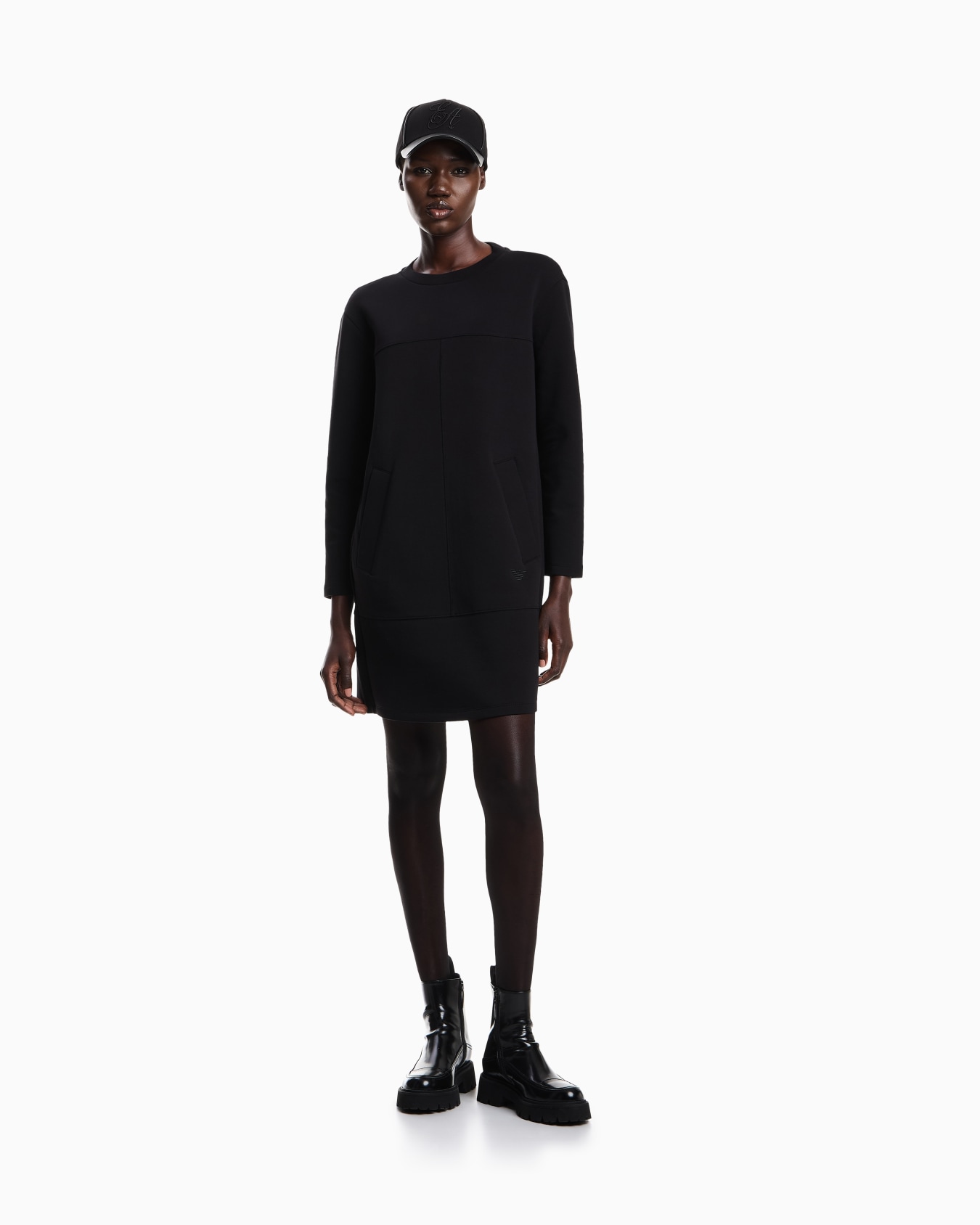 Double jersey crew-neck dress Slide 1