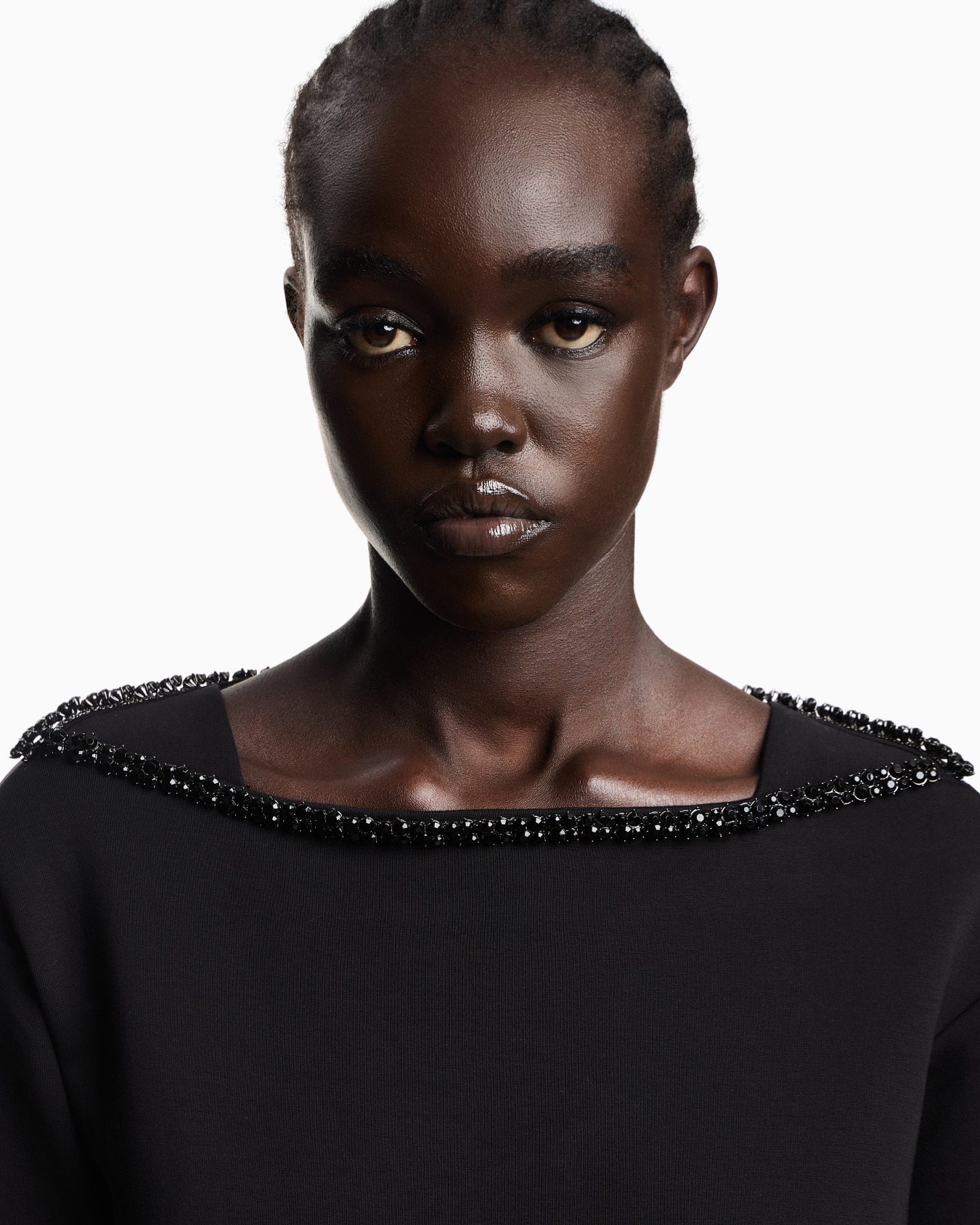 ASV double-jersey dress with rhinestone detail Slide 3