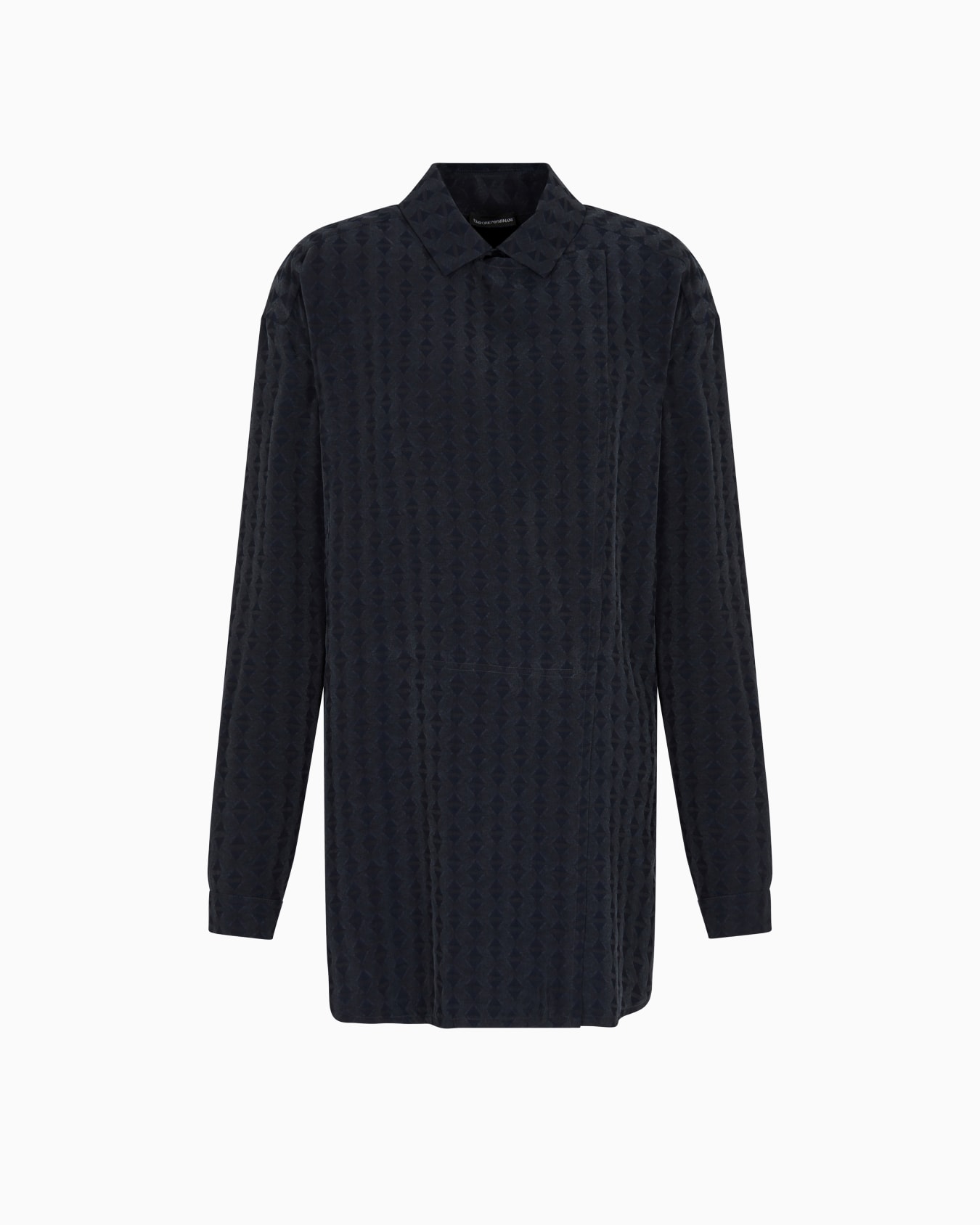 ASV jacquard cupro blend oversized shirt with wrap closure Slide 0