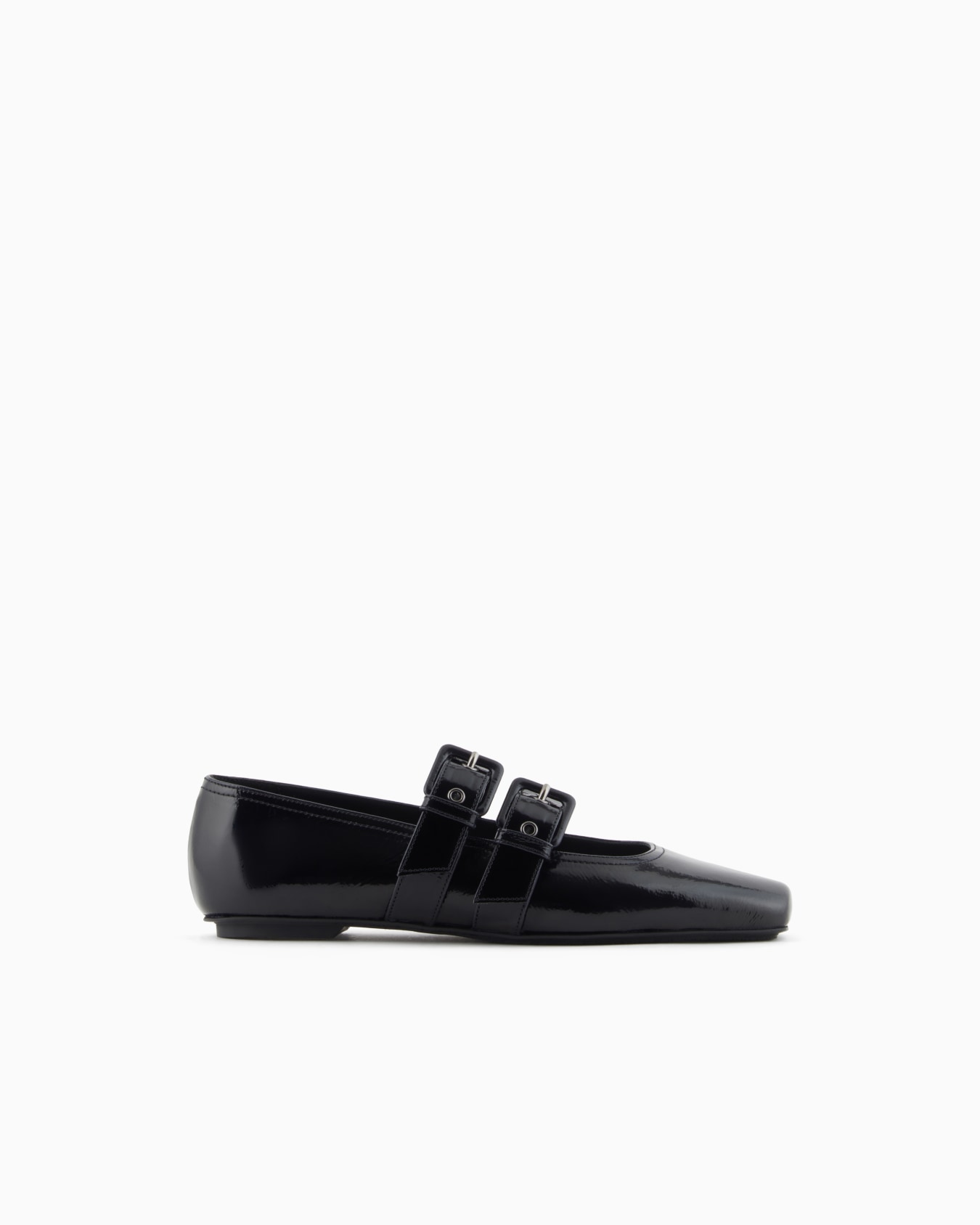 Ballerines en cuir verni à double bride Diapositive 0