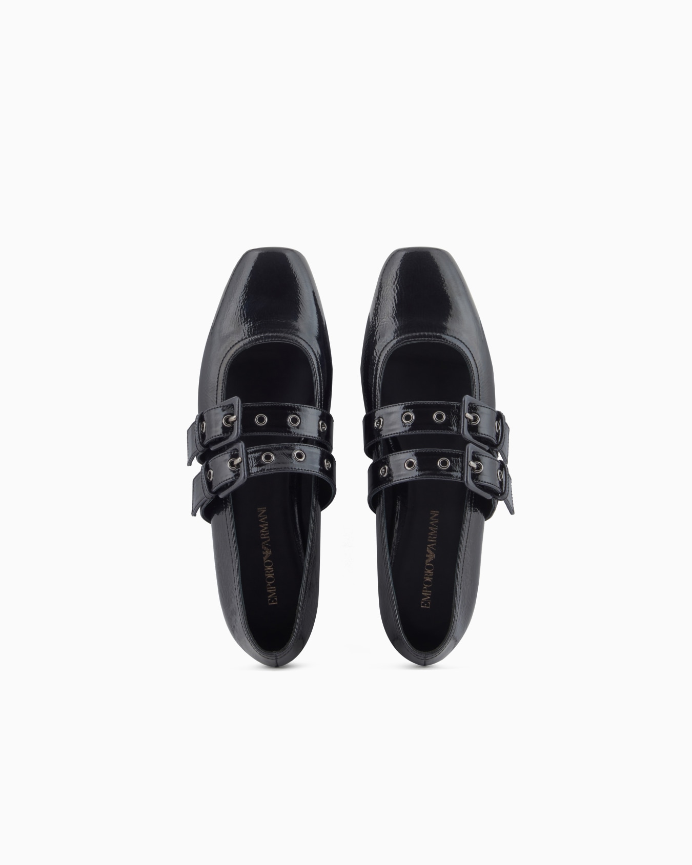 Ballerines en cuir verni à double bride Diapositive 2