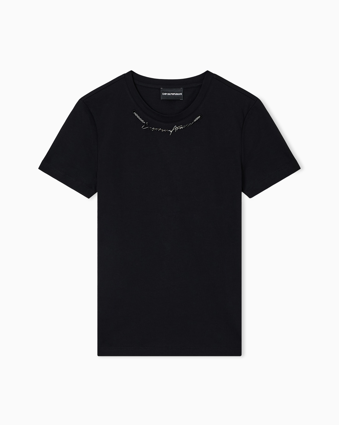 T-Shirt aus leichtem Jersey mit Schmuck-Logo-Detail Folie 0