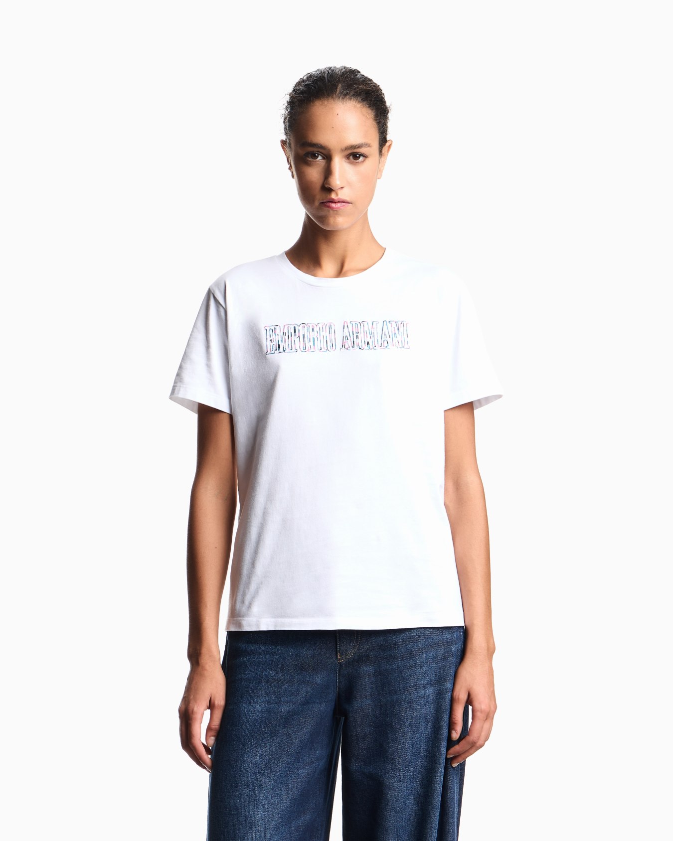 T-shirt en jersey biologique avec logo multicolore brodé ASV Diapositive 3