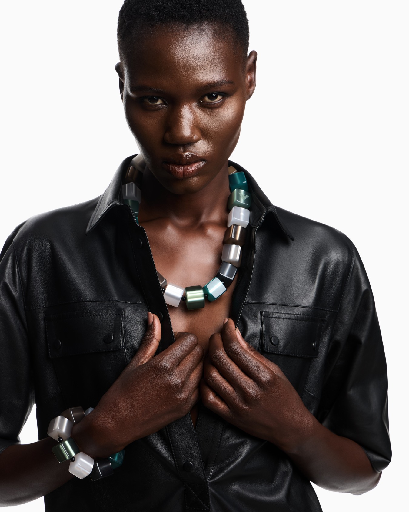 Necklace with cubes and micro spheres Slide 2