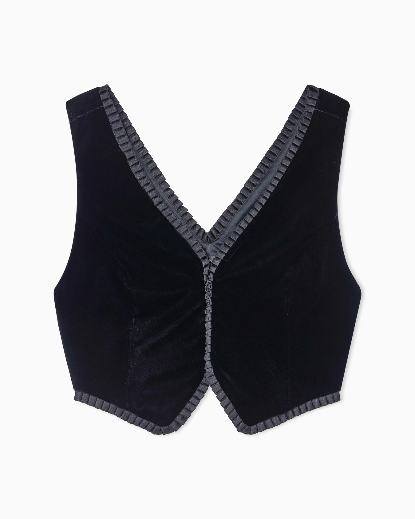 Liquid-velvet V-neck waistcoat Slide 0