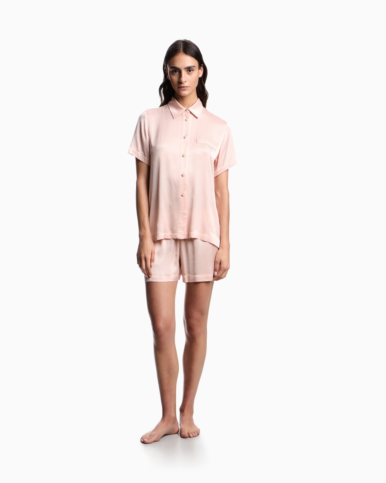 Bridal satin pyjamas with shorts Slide 1