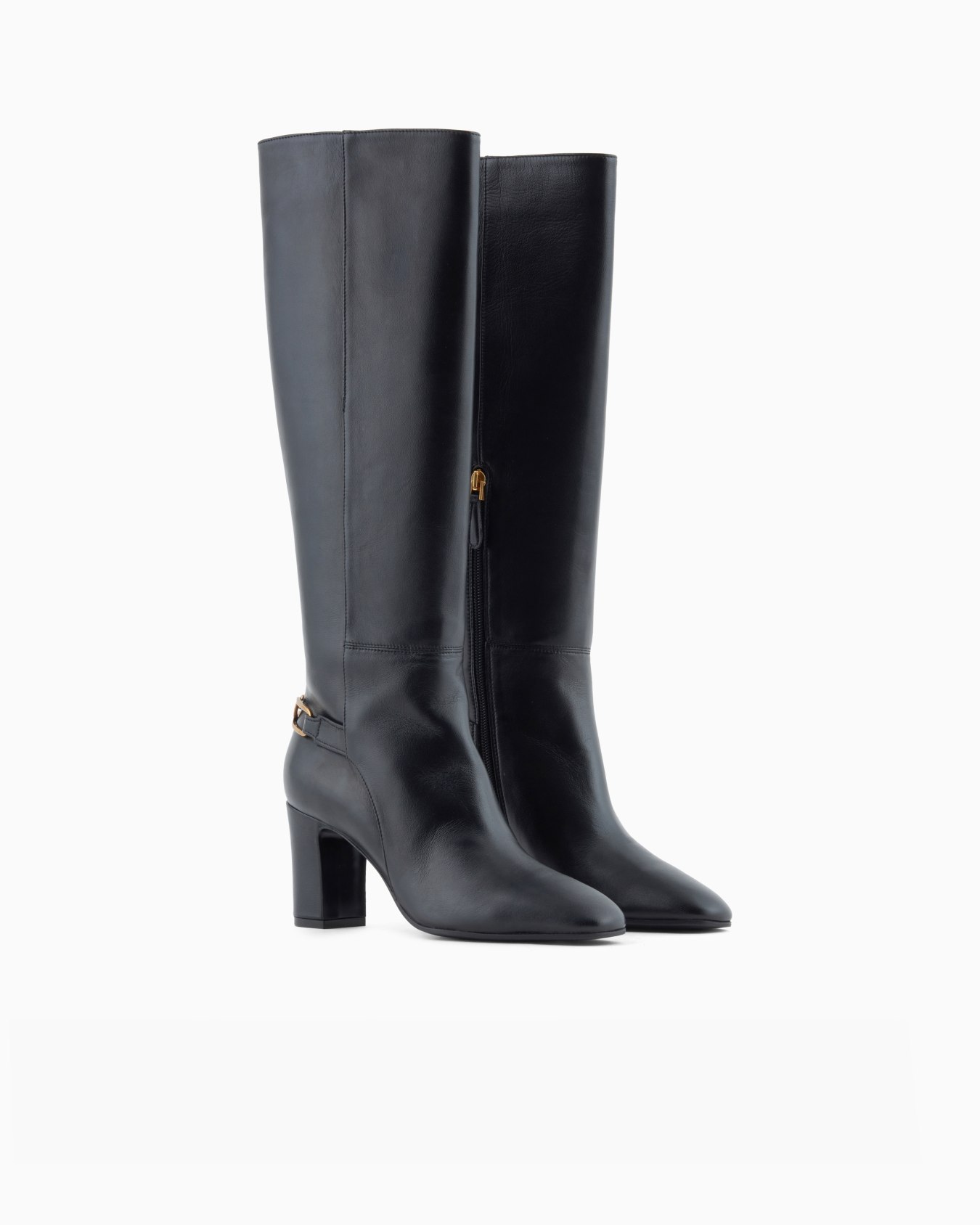Stiefel aus Nappaleder mit Riemen und Adler-Plakette Folie 1
