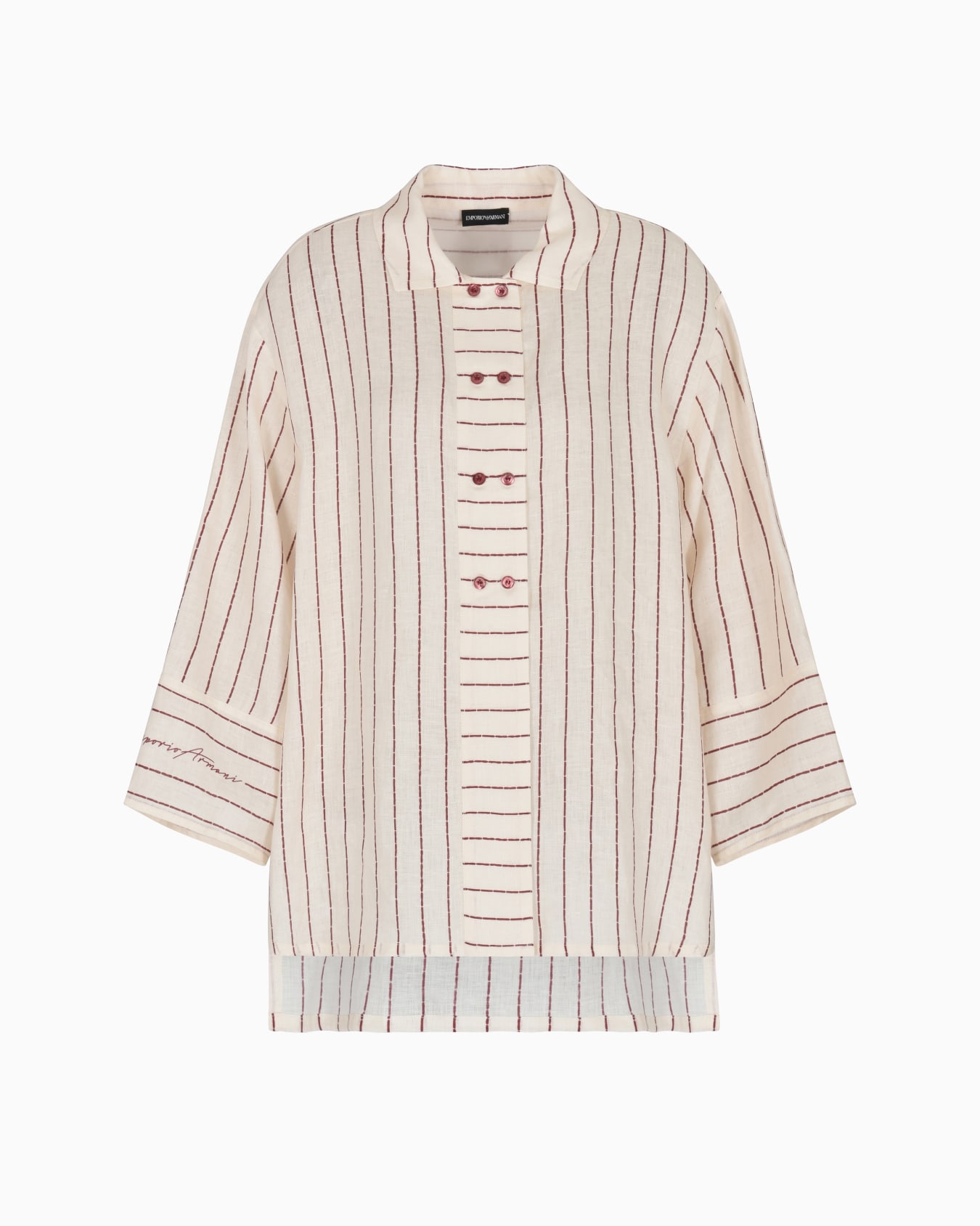 Chemise en lin avec imprimé à rayures Capsule Resort Diapositive 0
