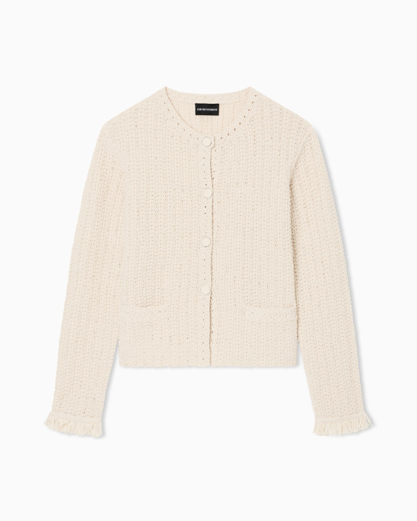 Checked jacket with fringes Slide 0