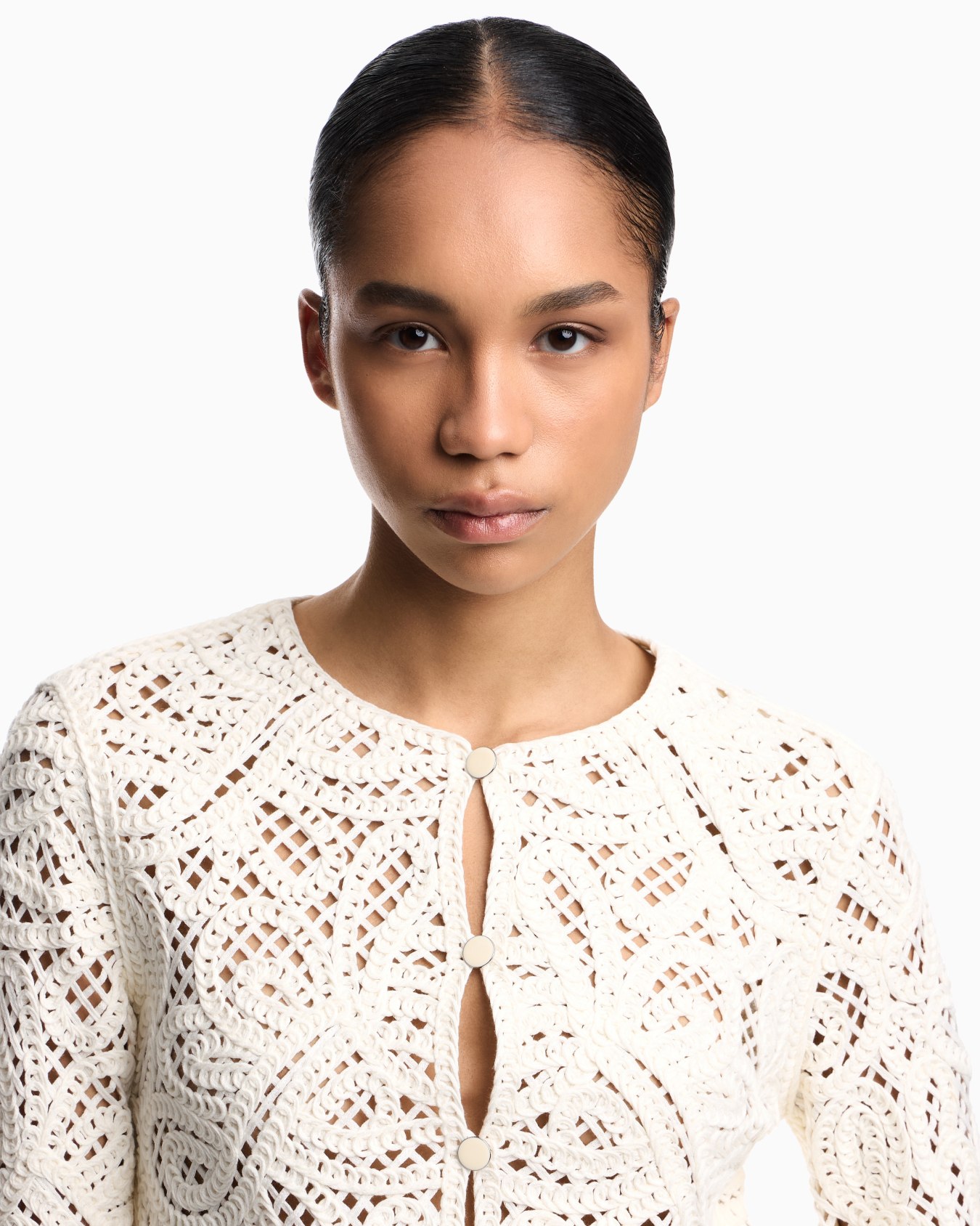 Jacket in macramé-effect Cornely embroidered fabric Slide 4