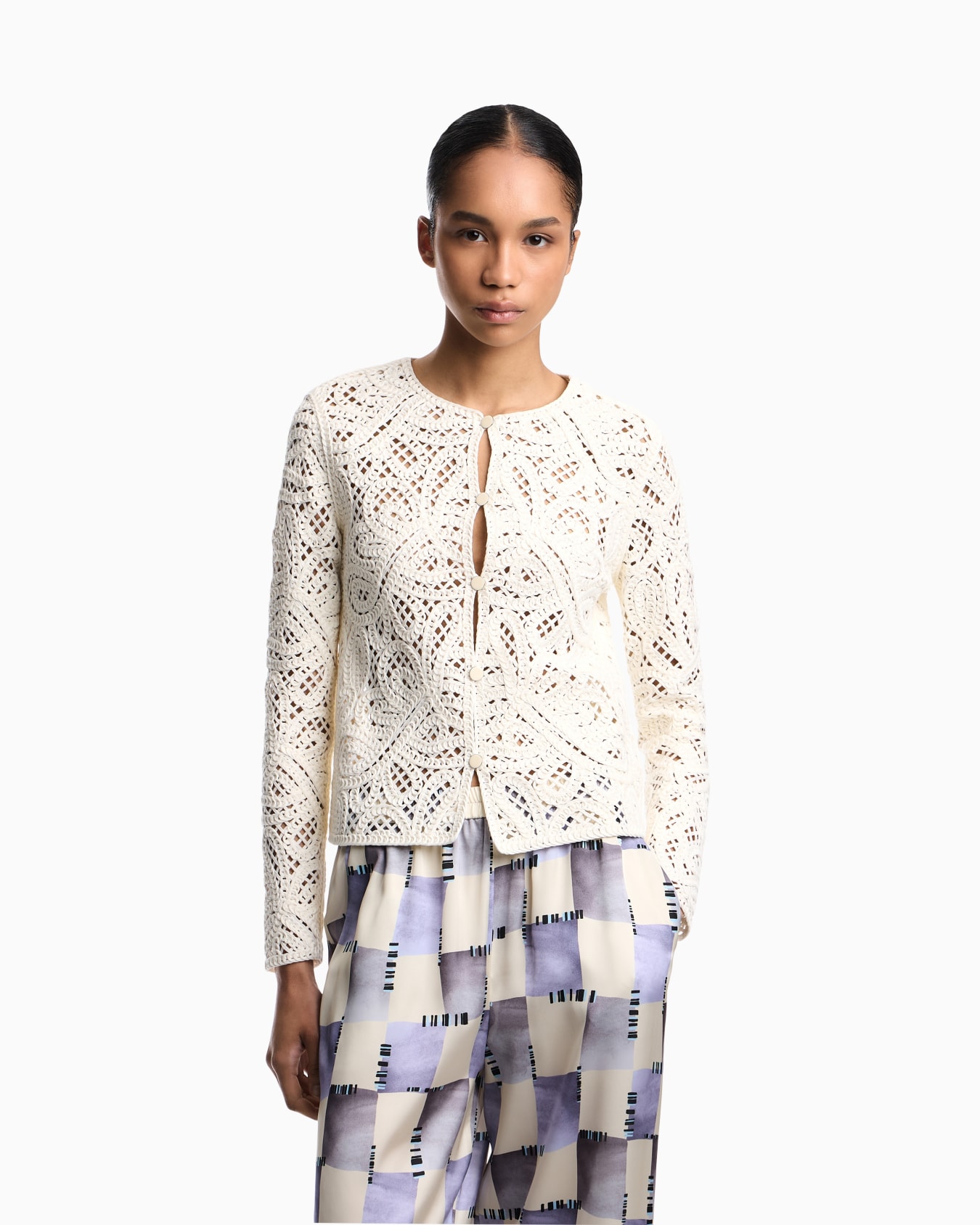 Jacket in macramé-effect Cornely embroidered fabric Slide 2
