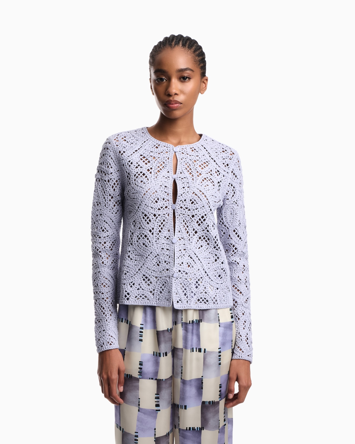 Jacket in macramé-effect Cornely embroidered fabric Slide 2