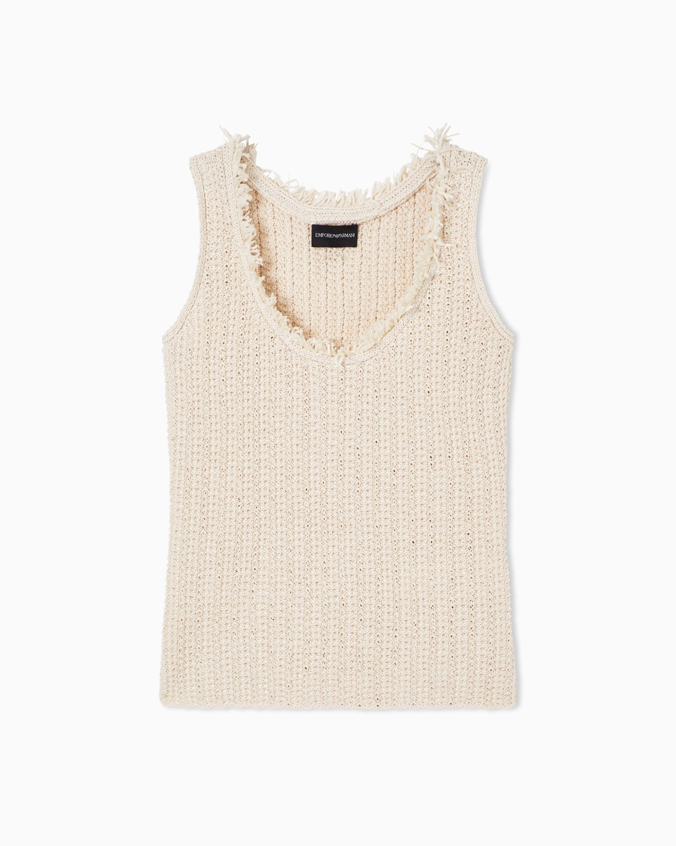 Checked-effect knit top Slide 0