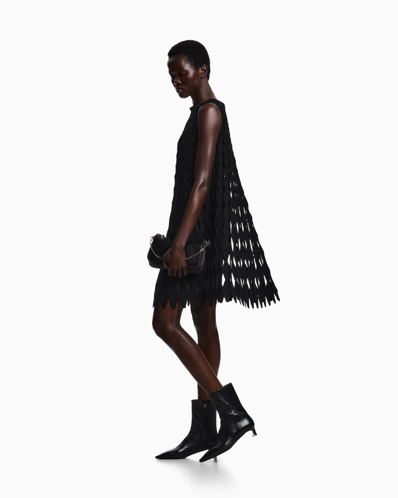 Robe en maille ajourée à motif de losanges ASV Diapositive 2