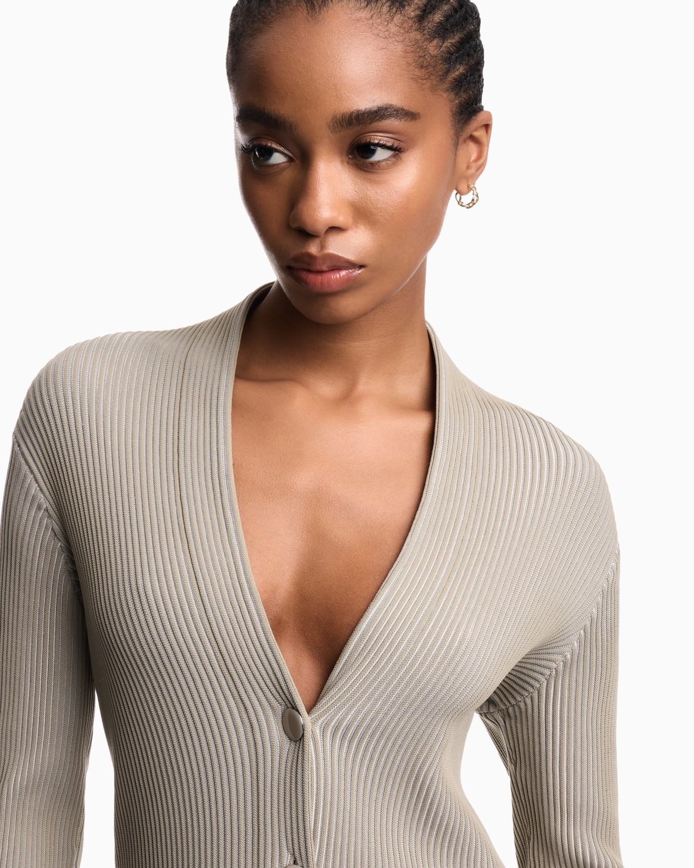 Knit cardigan with a ribbed effect Slide 4