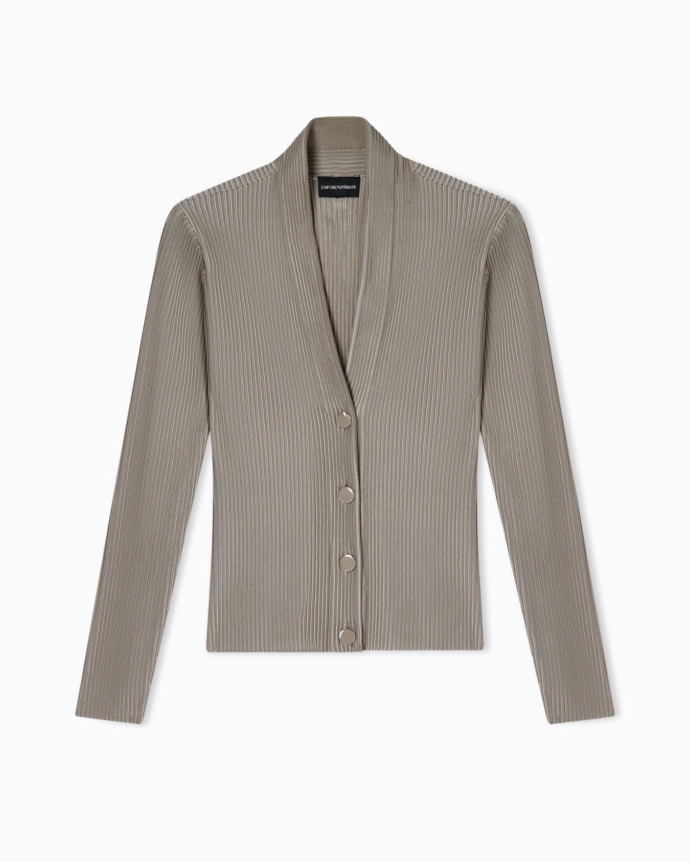 Striped stockinette knit cardigan Diapositiva 0