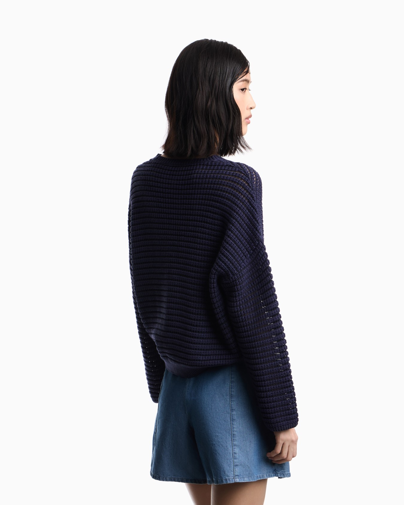 Crewneck sweater cotton cashmere detail Diapositive 2