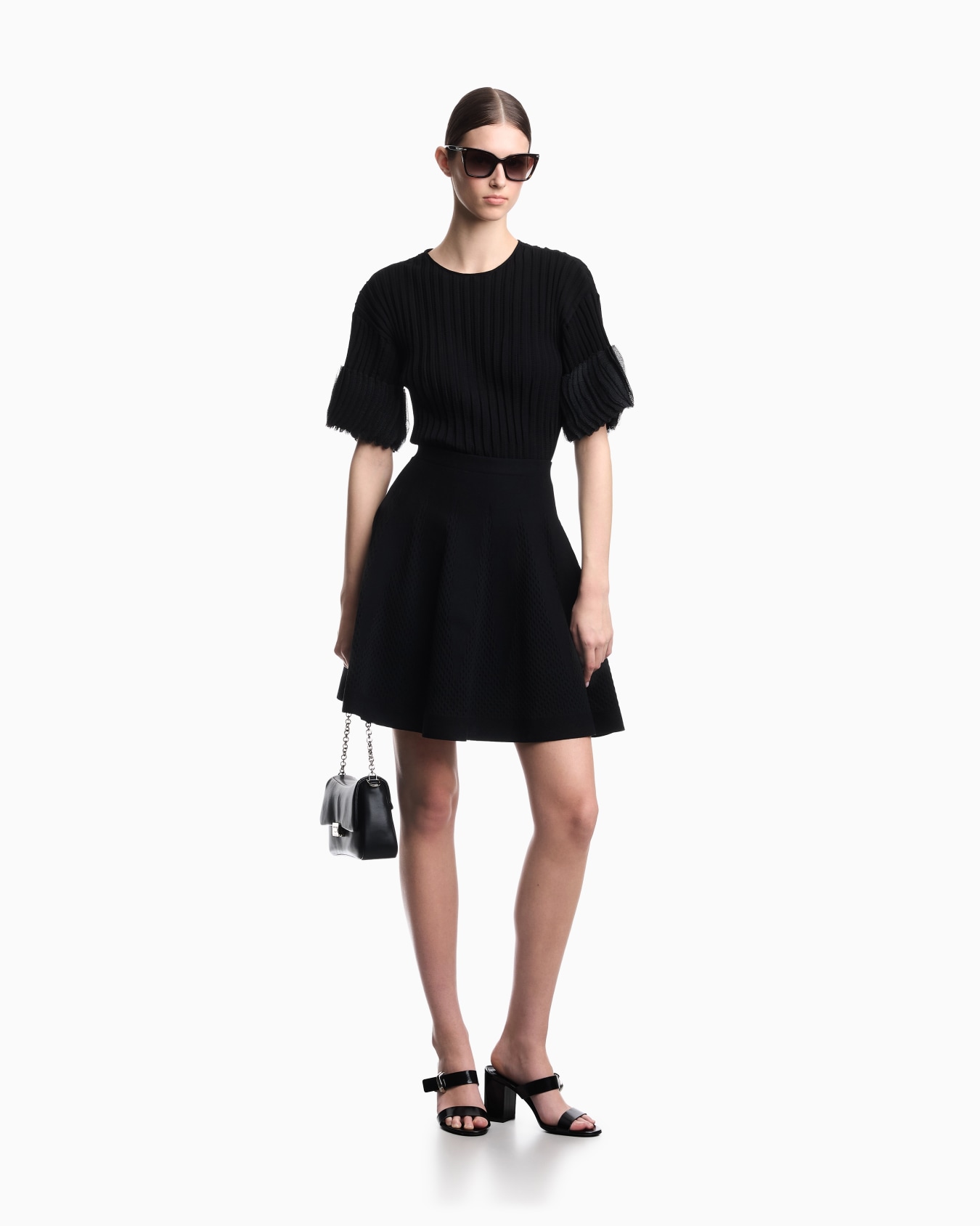 Ribbed sweater with ASV pleated detail Slide 1