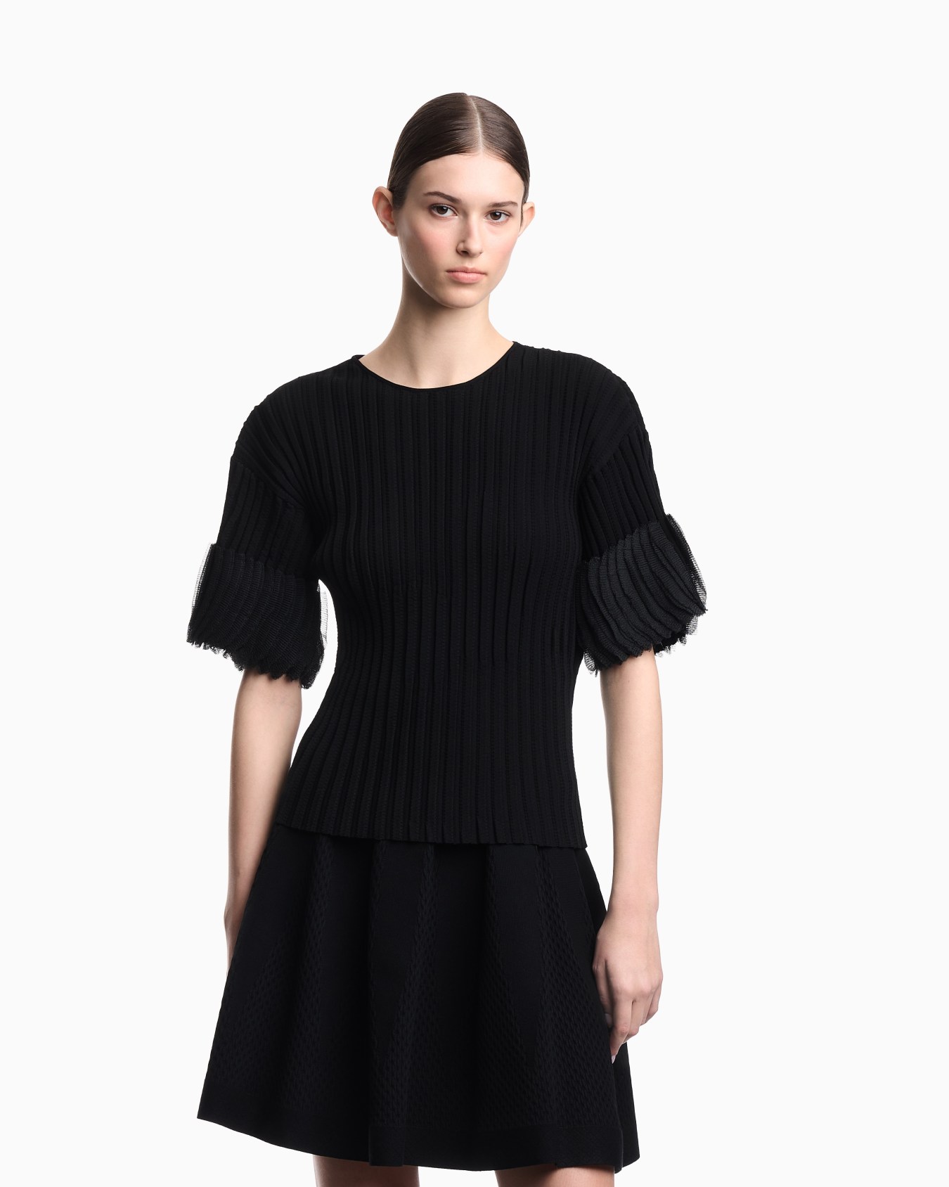 Ribbed sweater with ASV pleated detail Slide 3