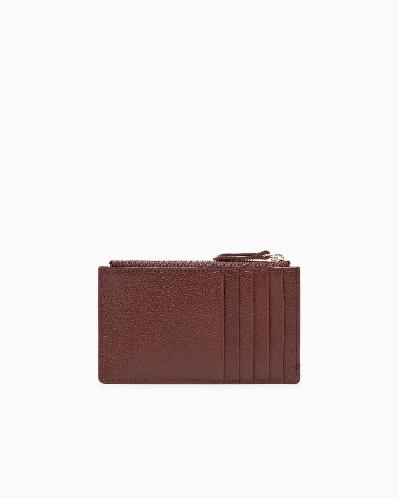 Zipped, tumbled-leather card holder Slide 1