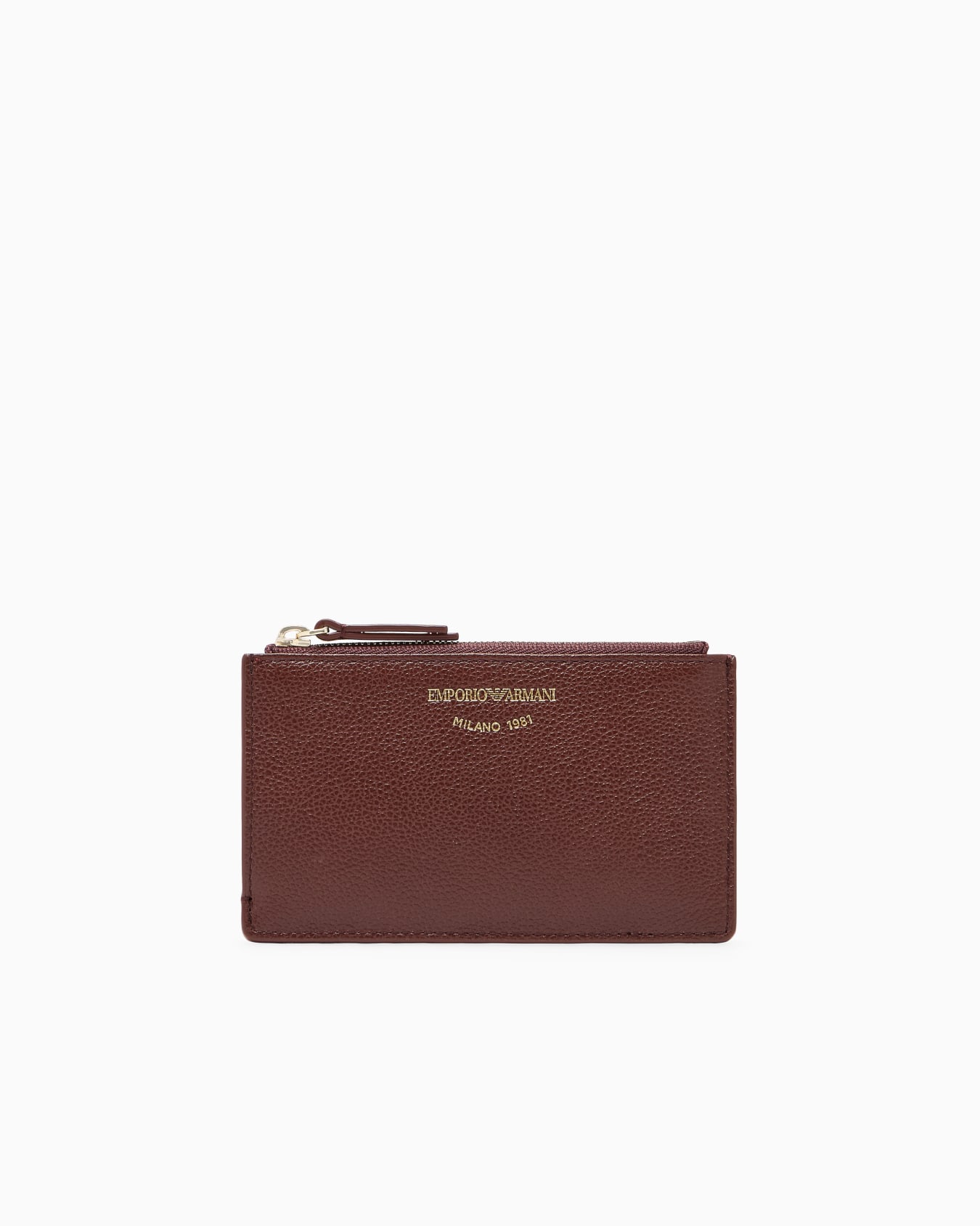 Zipped, tumbled-leather card holder Slide 0