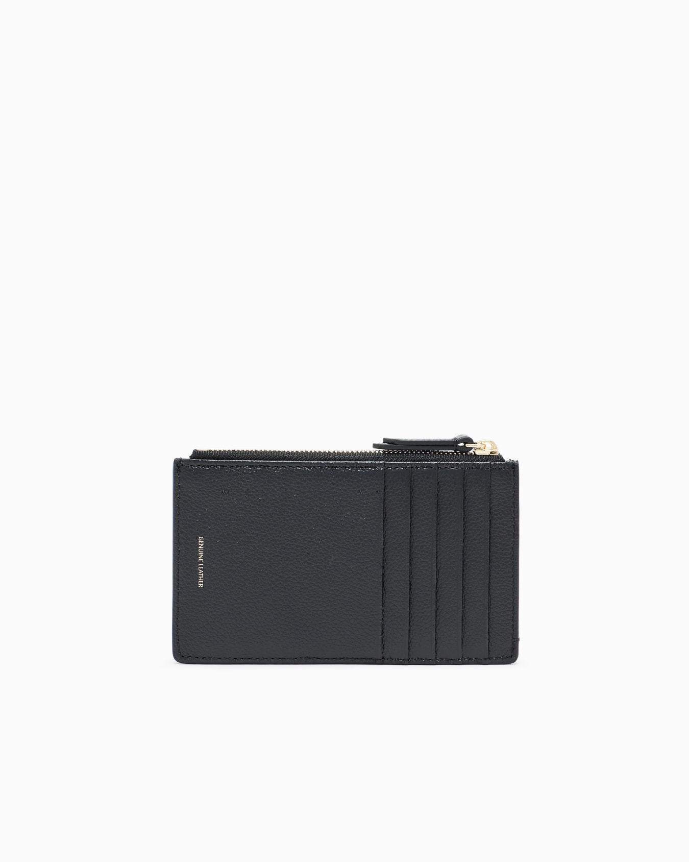 Zipped, tumbled-leather card holder Slide 1