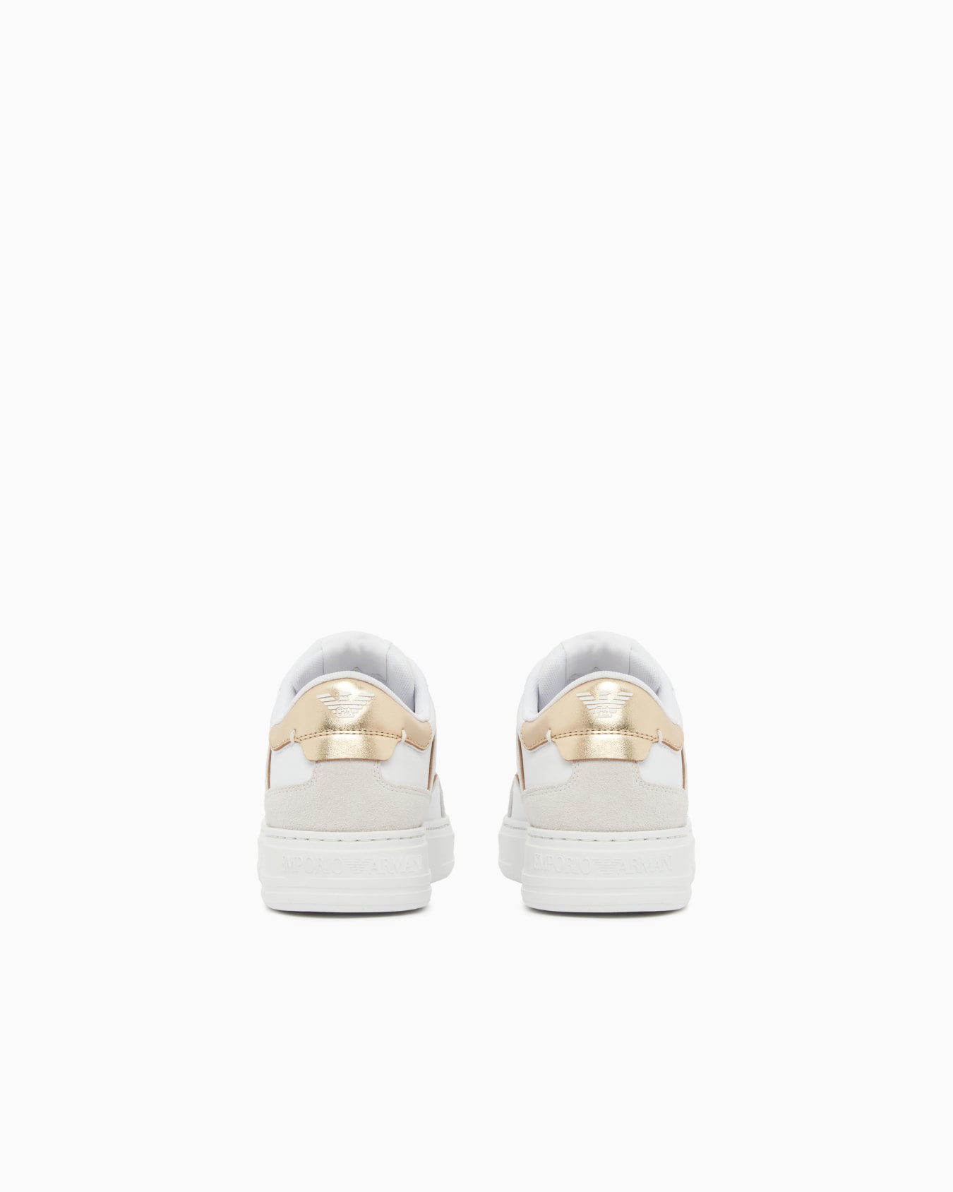 Leather sneakers with gold-coloured details Slide 3