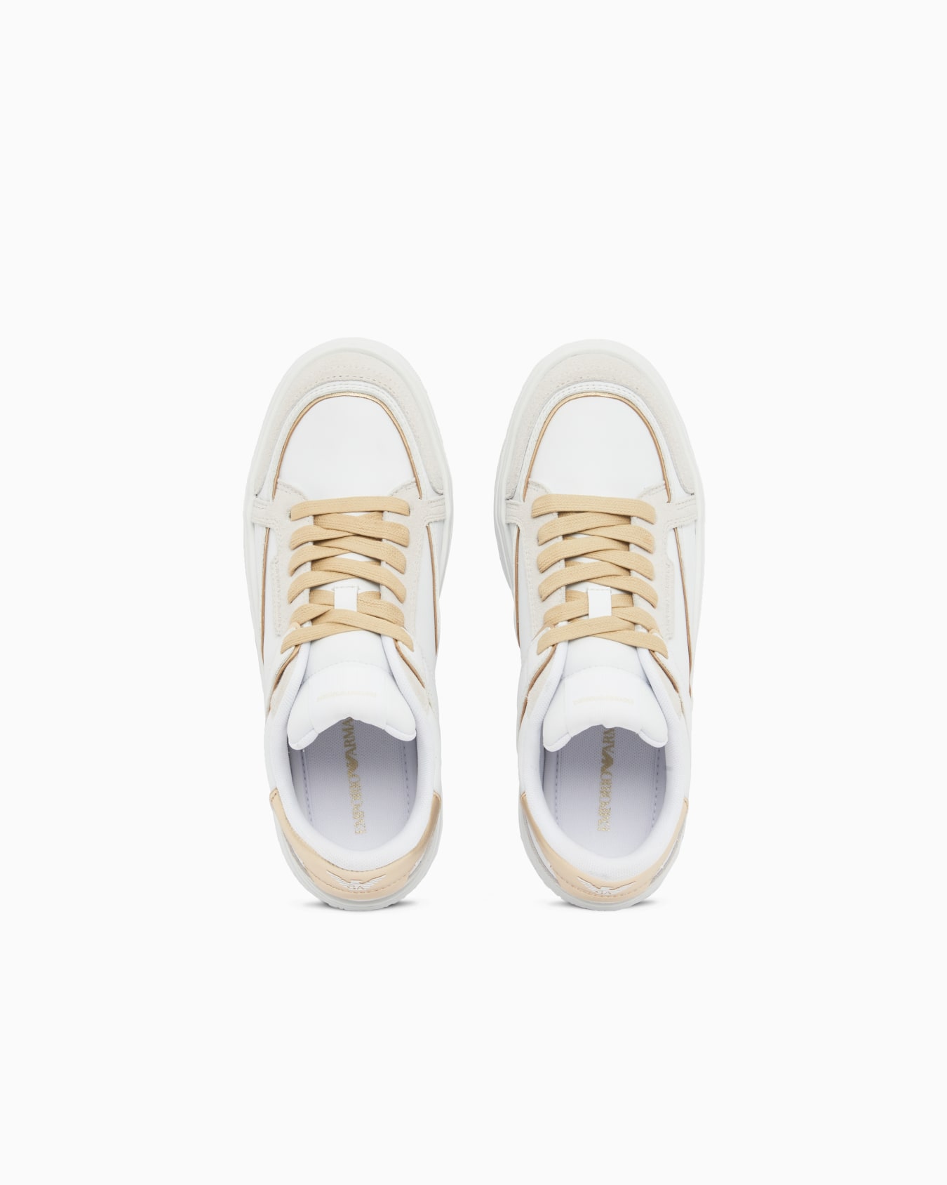 Leather sneakers with gold-coloured details Slide 2