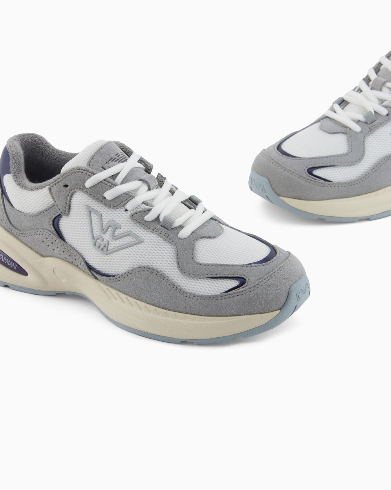 Sneakers en mesh avec détails en cuir suédé et logo aigle Diapositive 4