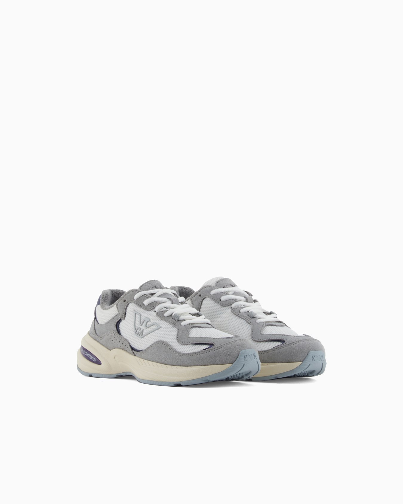 Sneakers en mesh avec détails en cuir suédé et logo aigle Diapositive 1