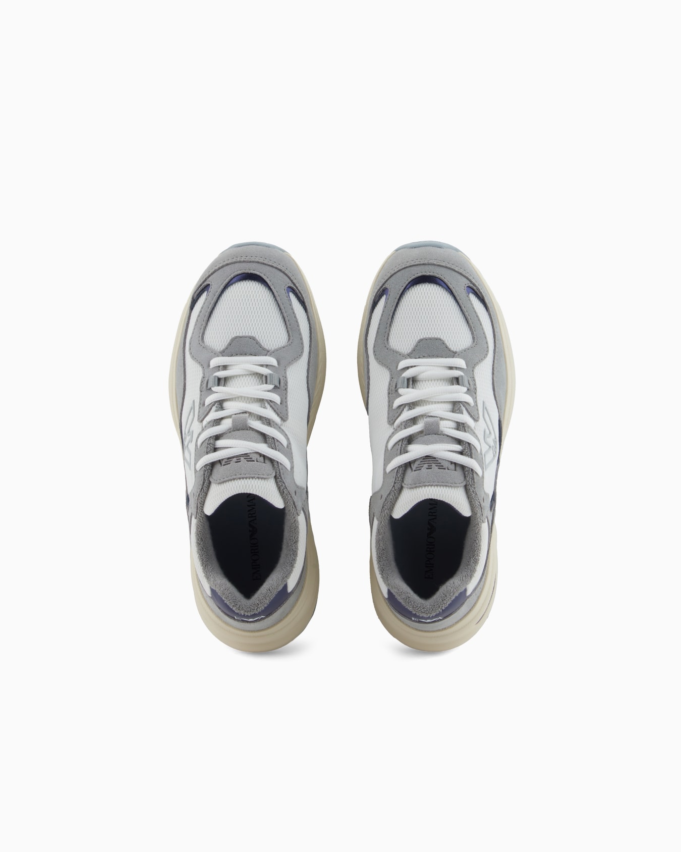 Sneakers en mesh avec détails en cuir suédé et logo aigle Diapositive 2