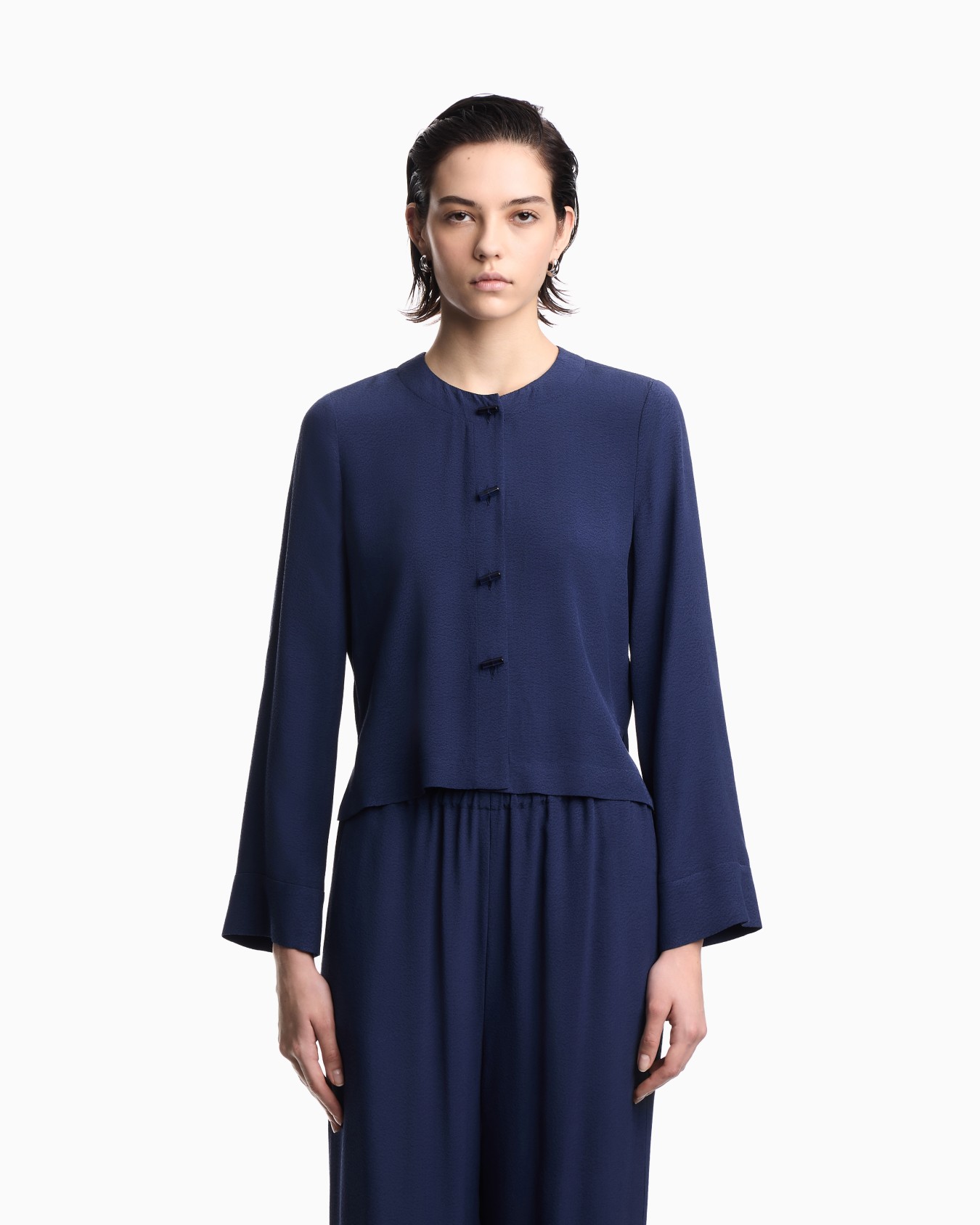 ASV micro leopard spot jacquard fluid fabric shirt Slide 3