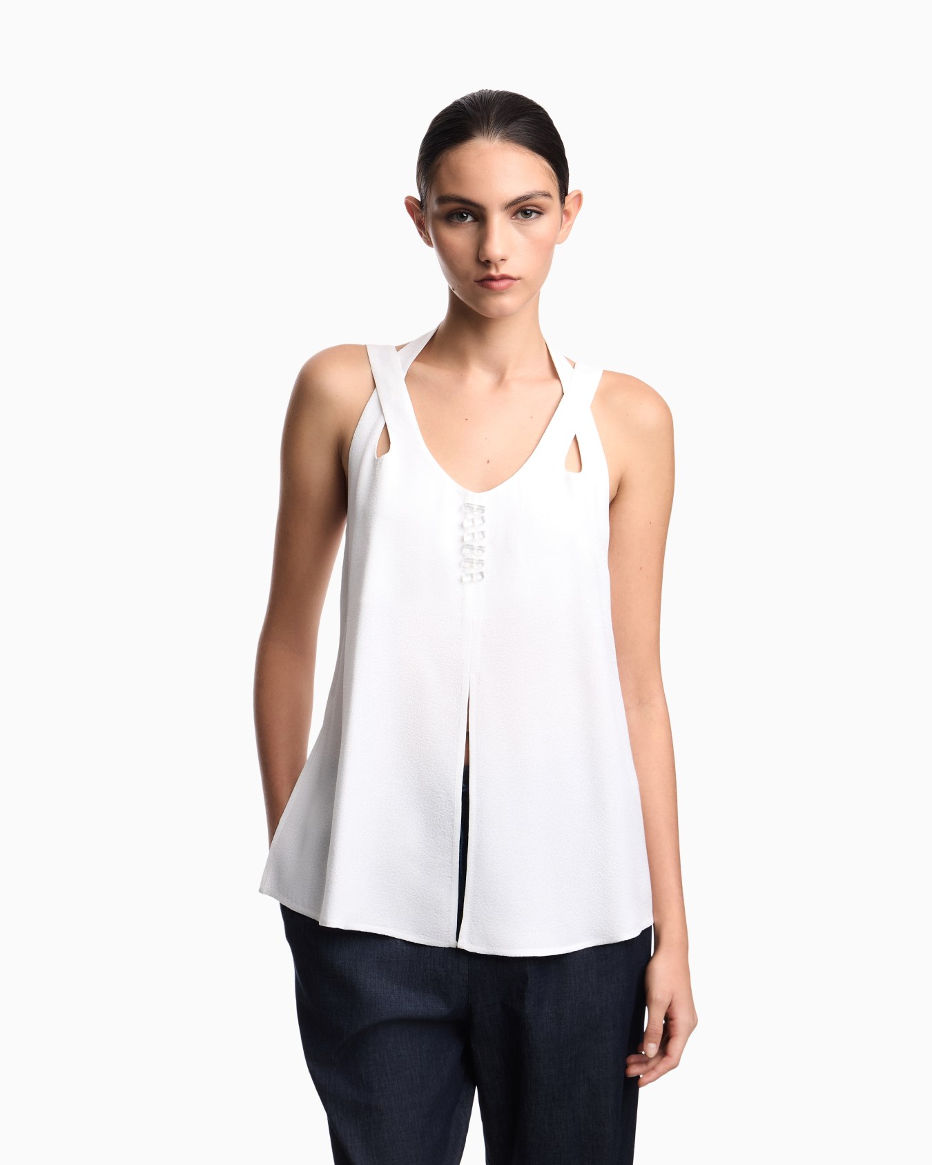 Micro leopard jacquard top Slide 3