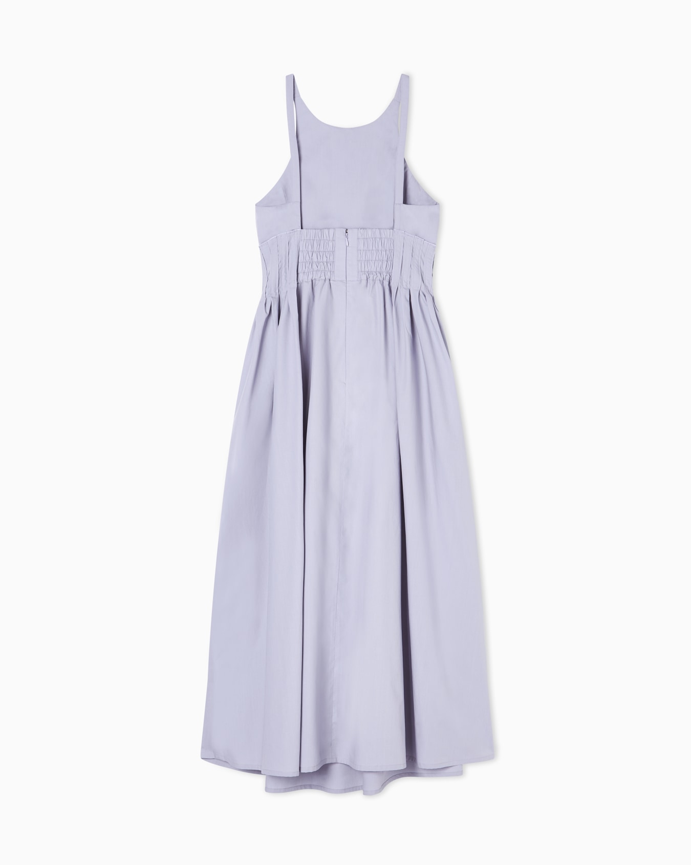 Robe longue à motif smocké en popeline Diapositive 3