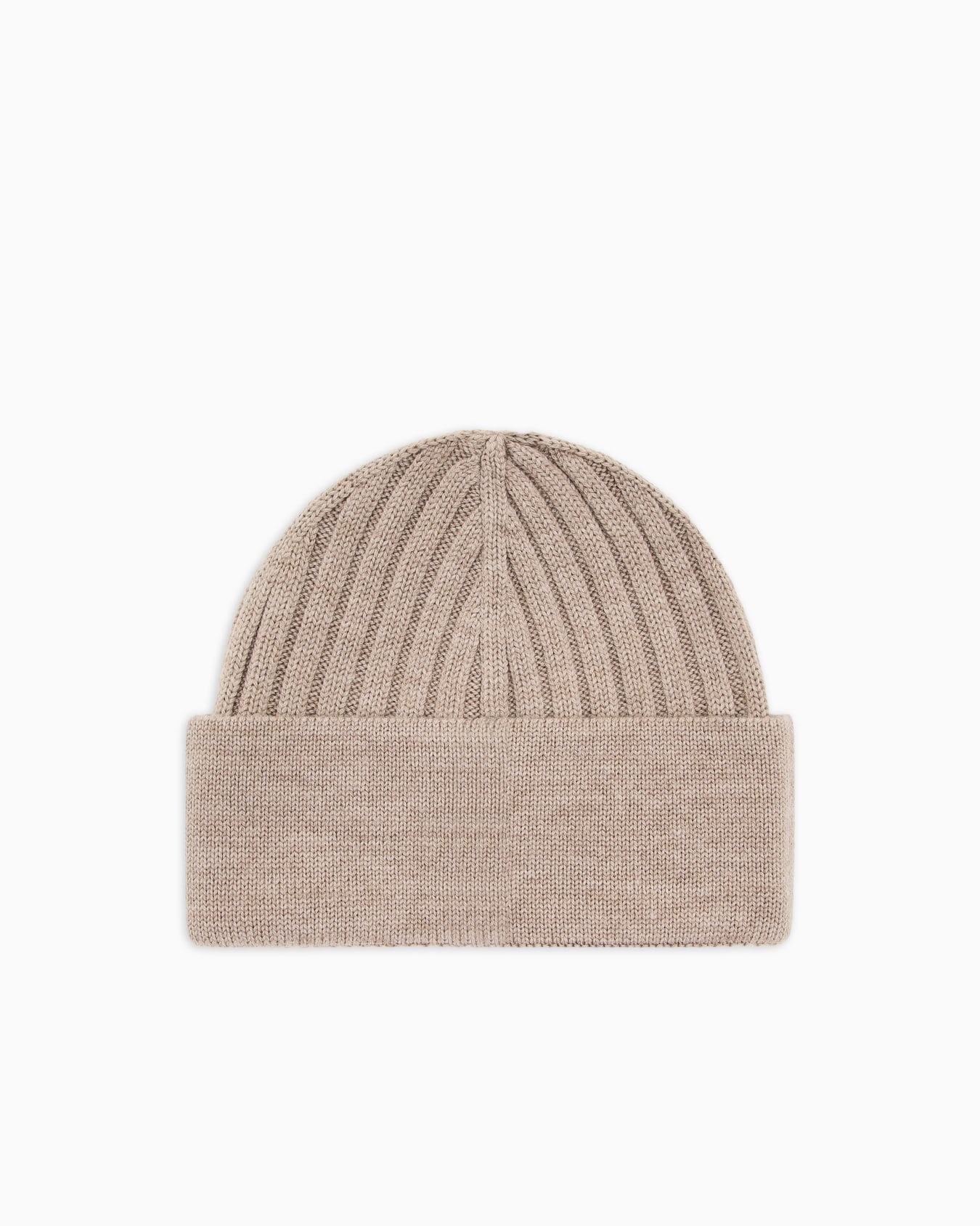 Ribbed wool beanie with EA signature embroidery Slide 1