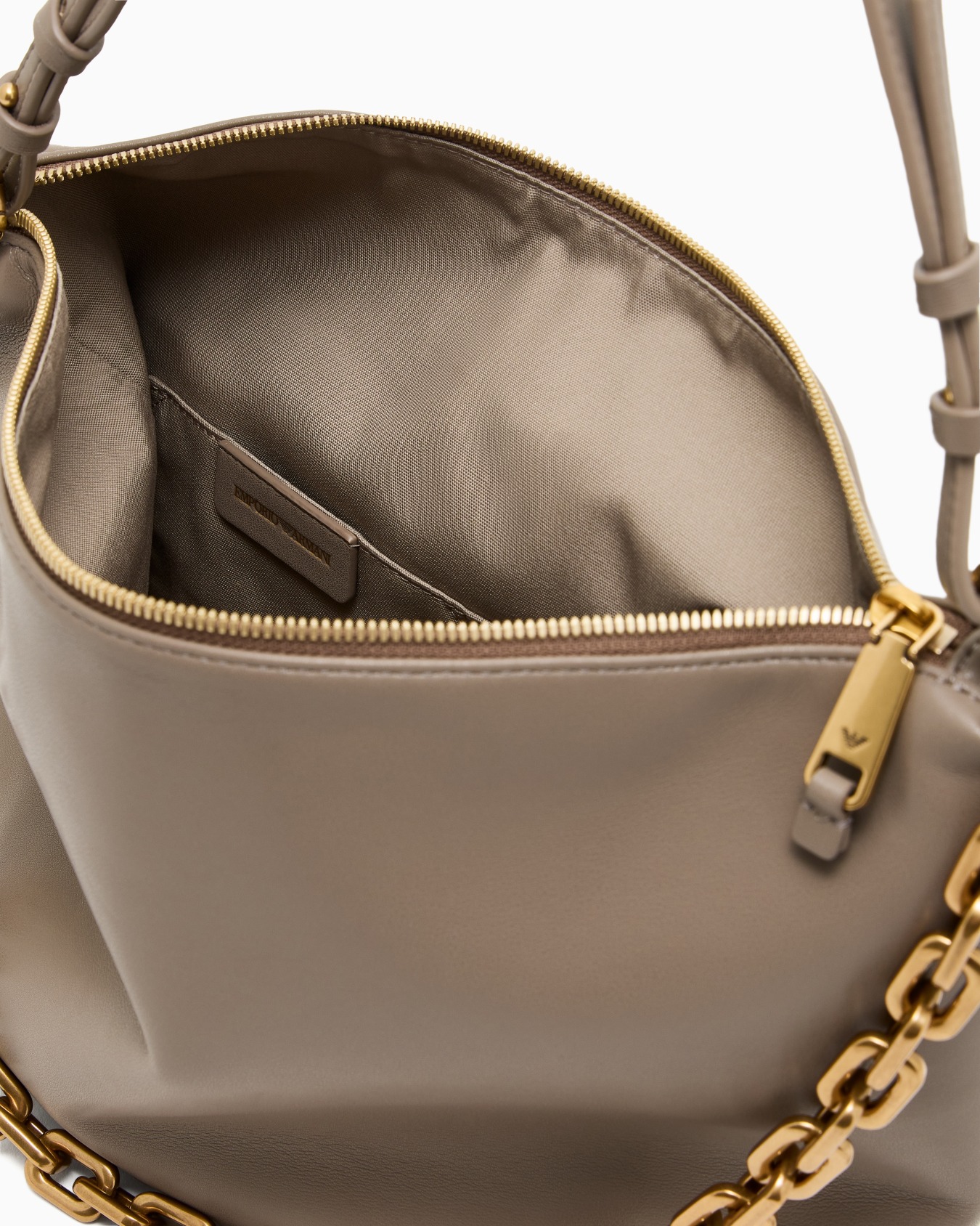 Borsa hobo media in pelle con catena Slide 3