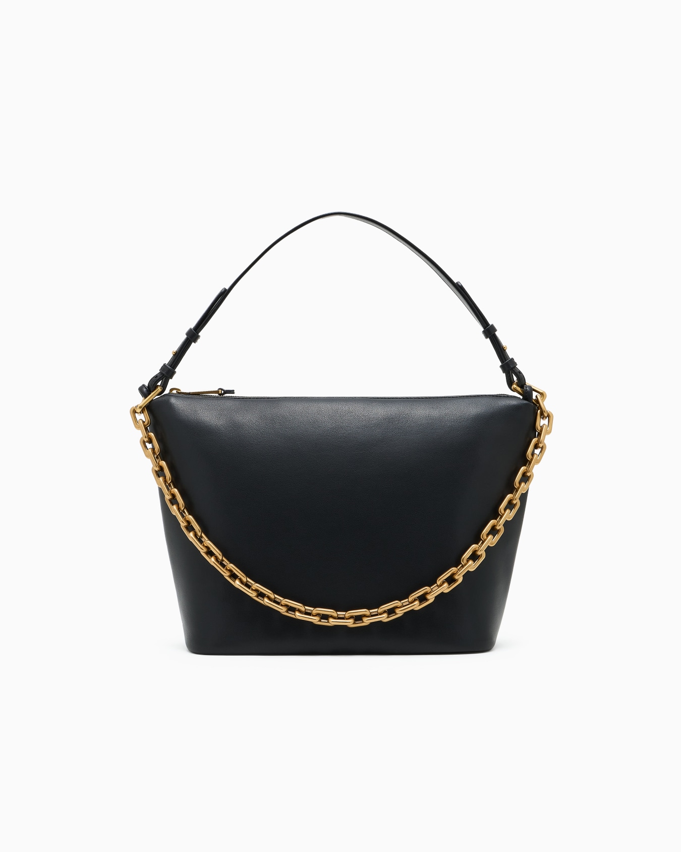 Bolso tipo hobo mediano de piel con cadena Diapositiva 0