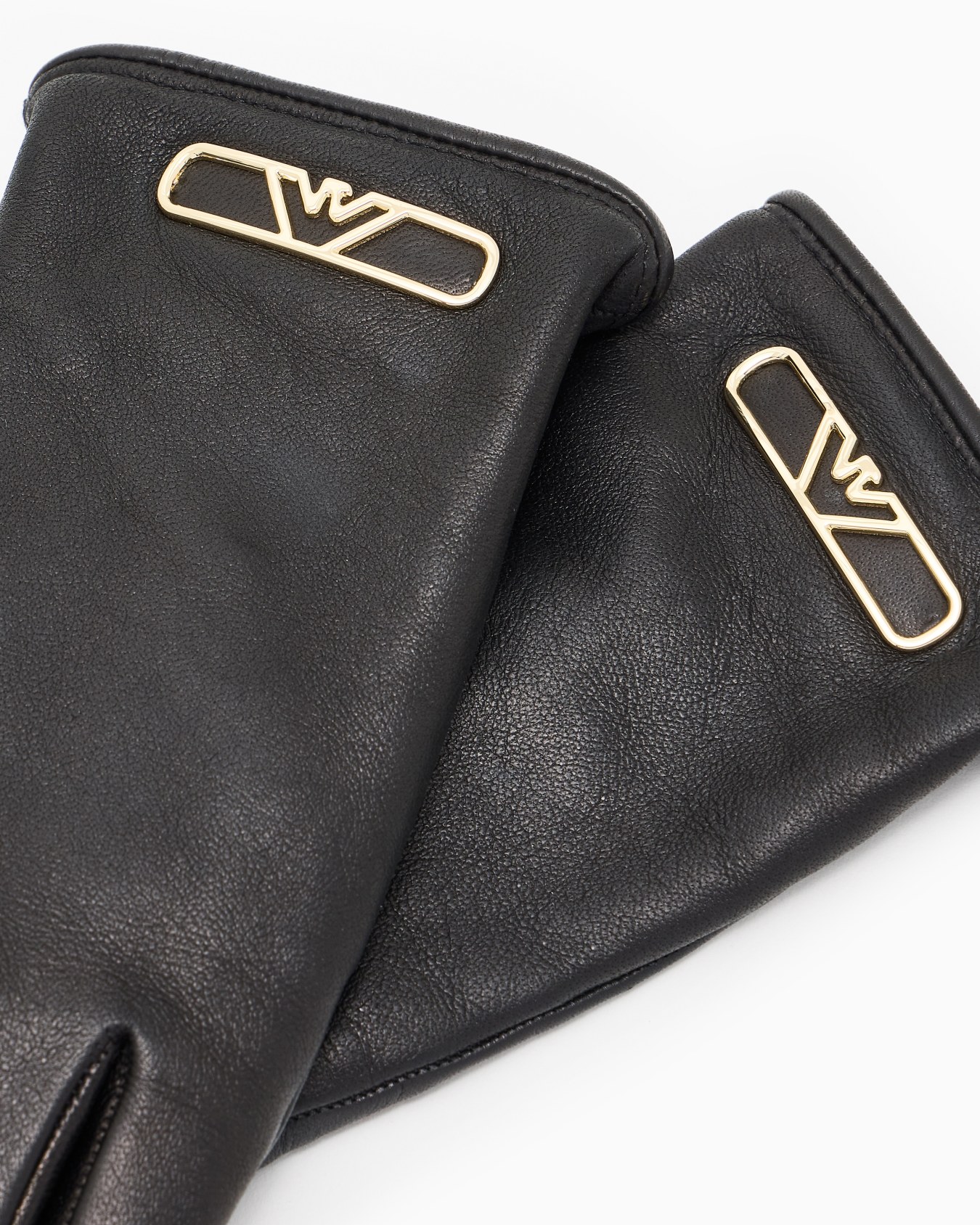 Leather touchscreen gloves with metal eagle Slide 1