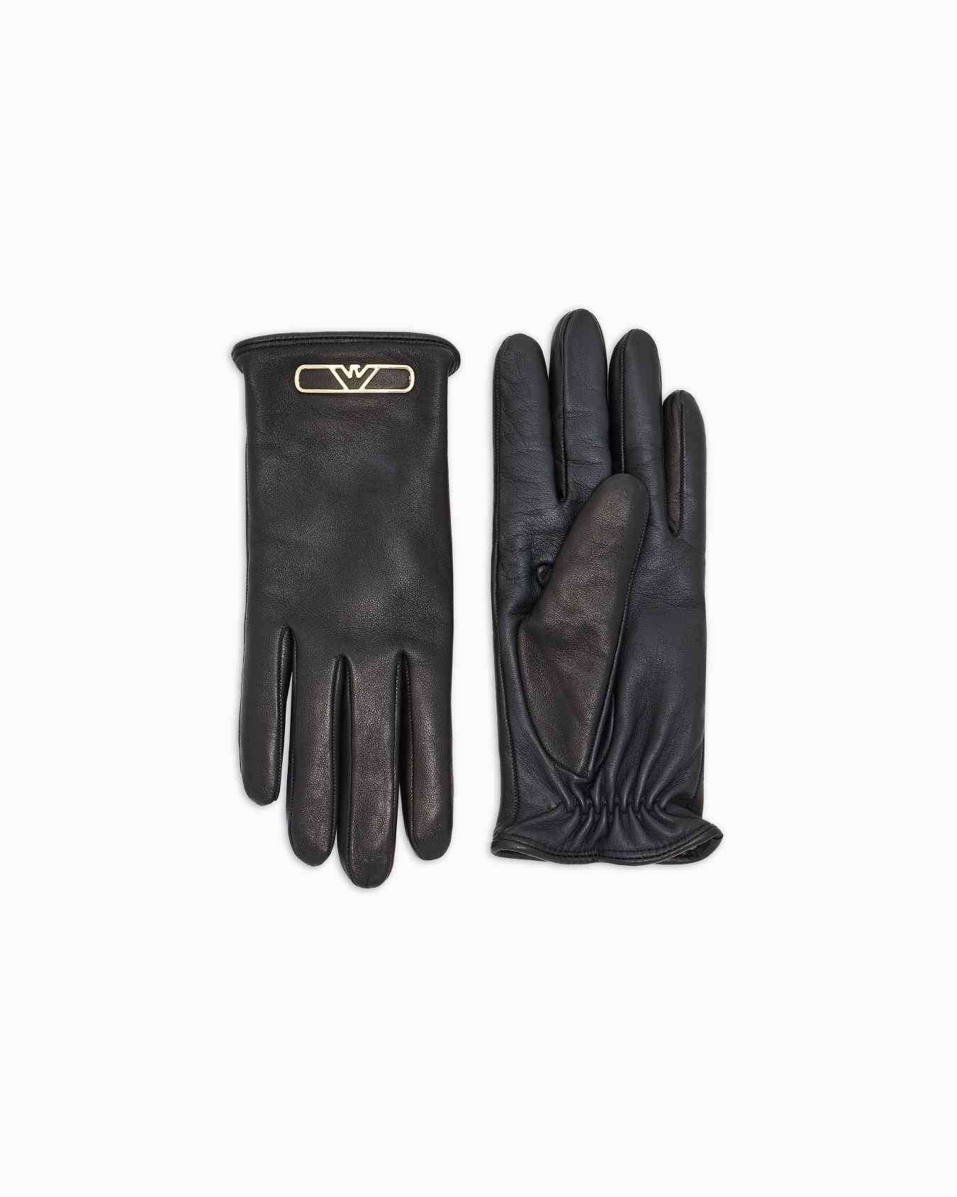 Leather touchscreen gloves with metal eagle Slide 0