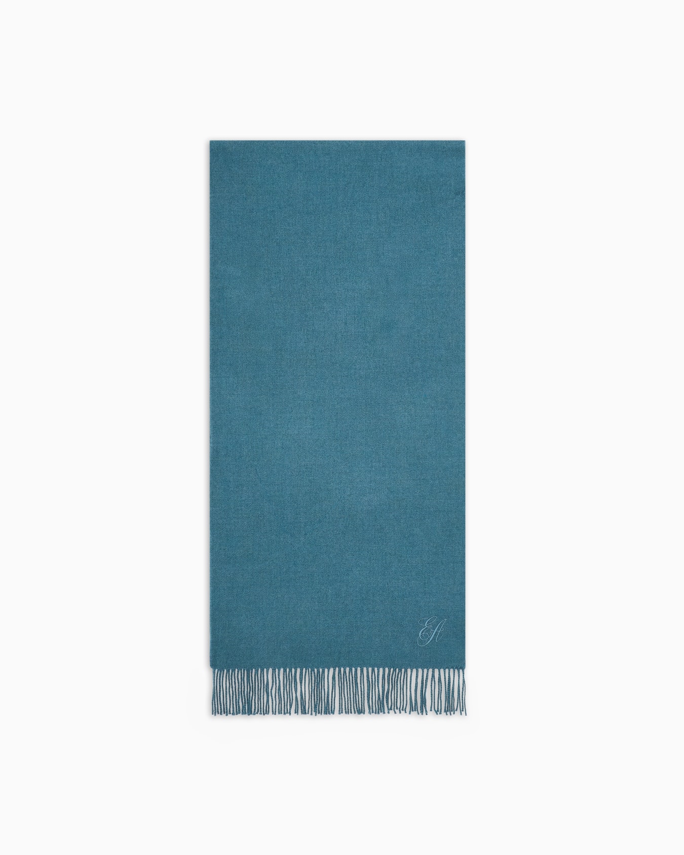 Wool stole with signature EA logo embroidery Slide 0