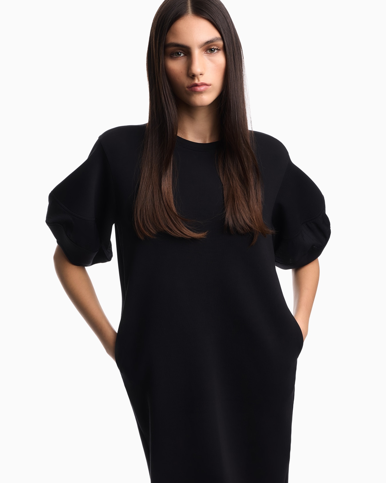 Stretch double jersey dress with rayon insert Slide 3