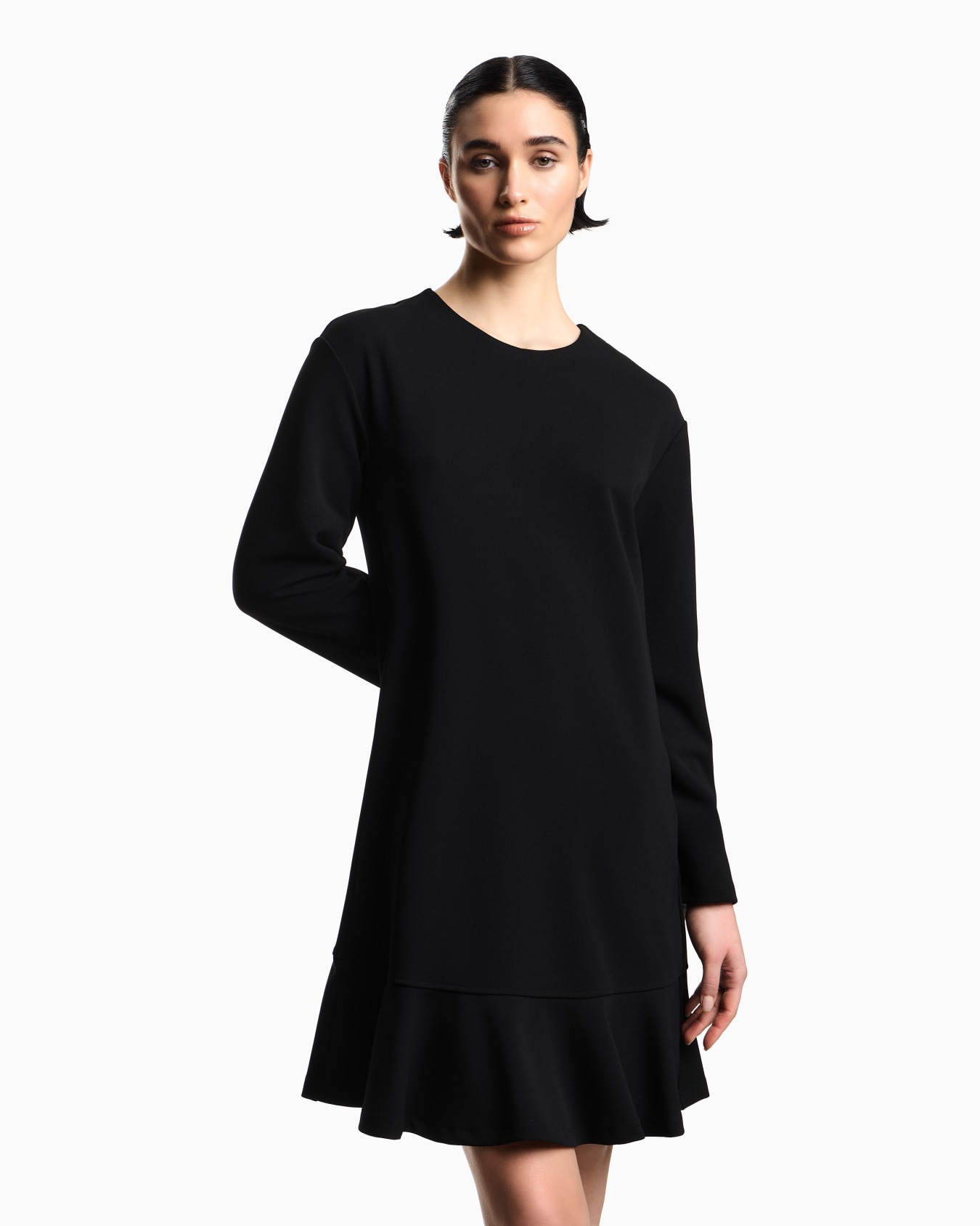 Vestido de neopreno crepé con volante Diapositiva 3