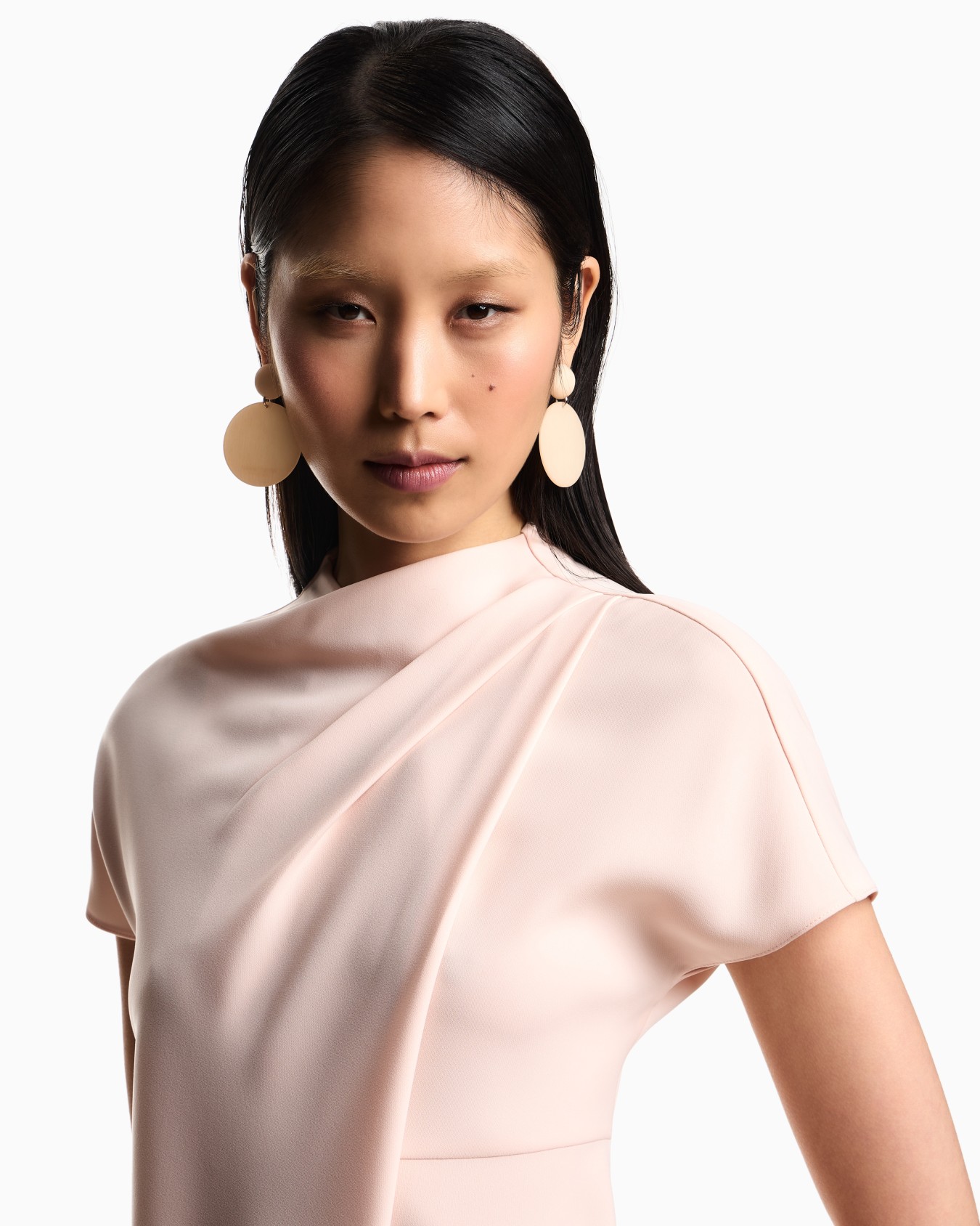 Technical cady dress with front panel Slide 3