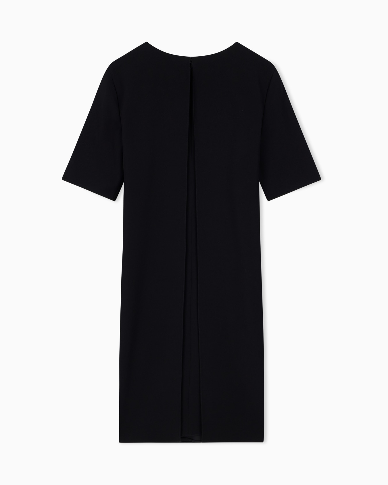 Unlined dress in techno cady with asymmetrical buttoning Slide 2