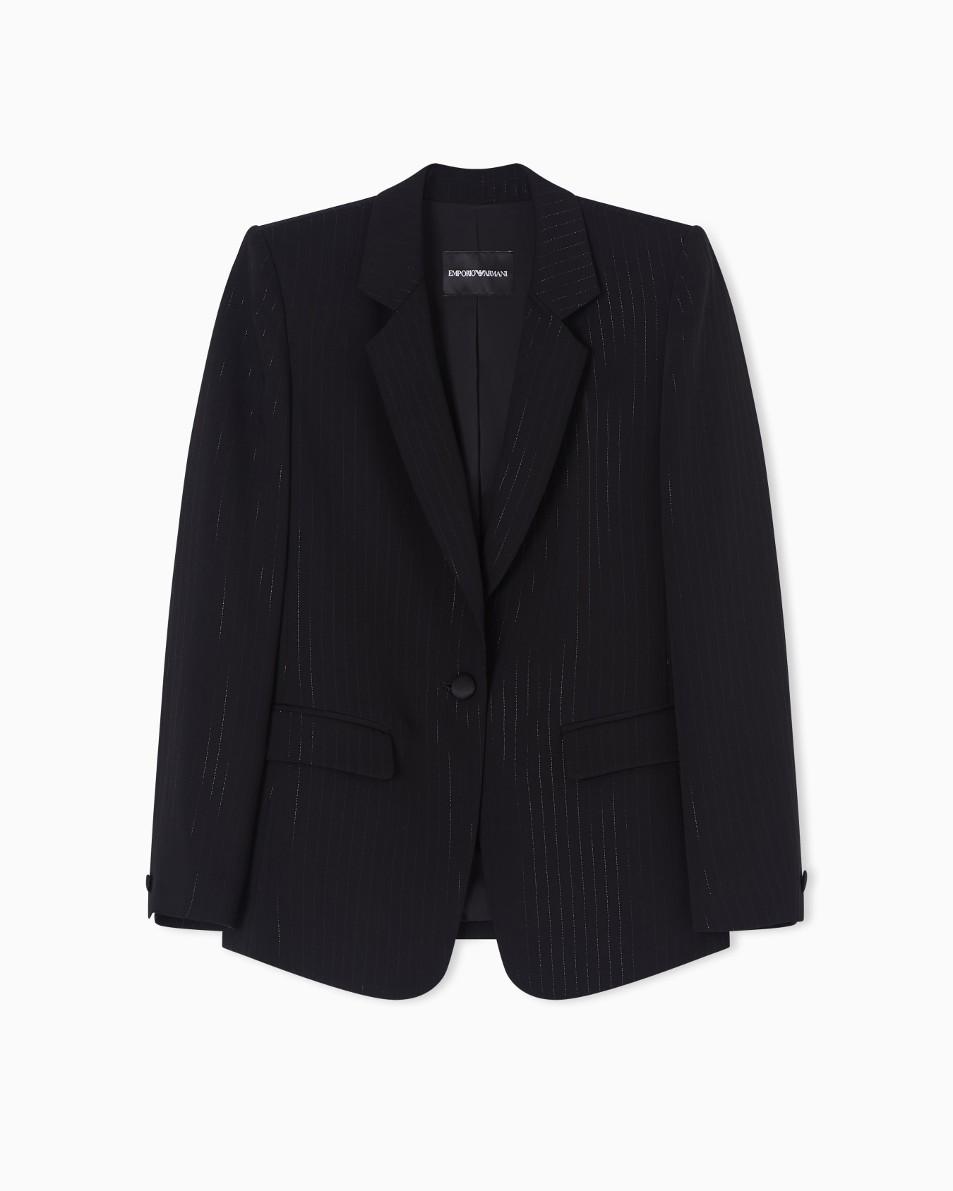 Single-breasted pinstriped lurex jacket Slide 0