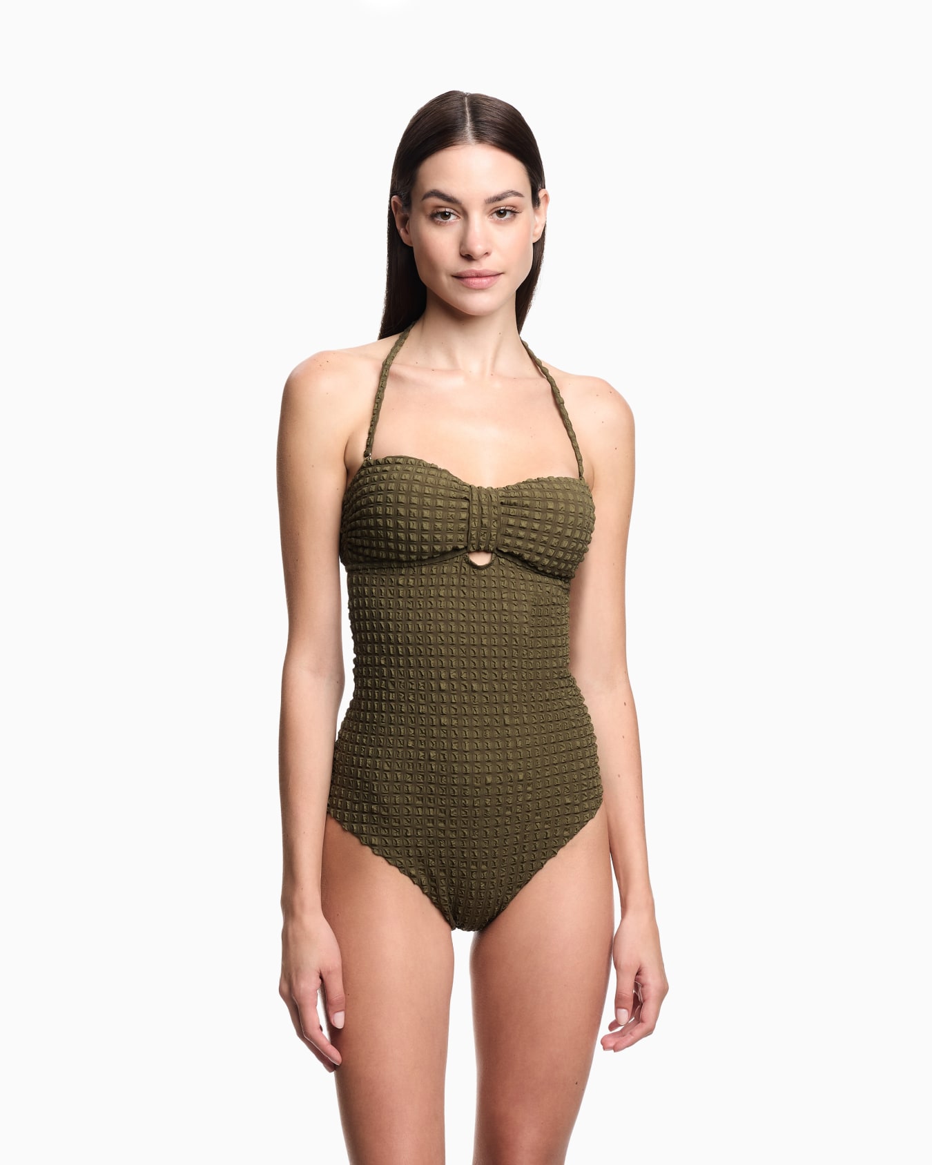 Costume intero imbottito in seersucker Slide 1