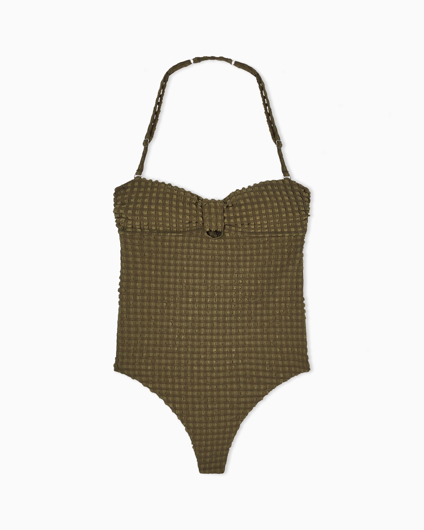 Costume intero imbottito in seersucker Slide 0