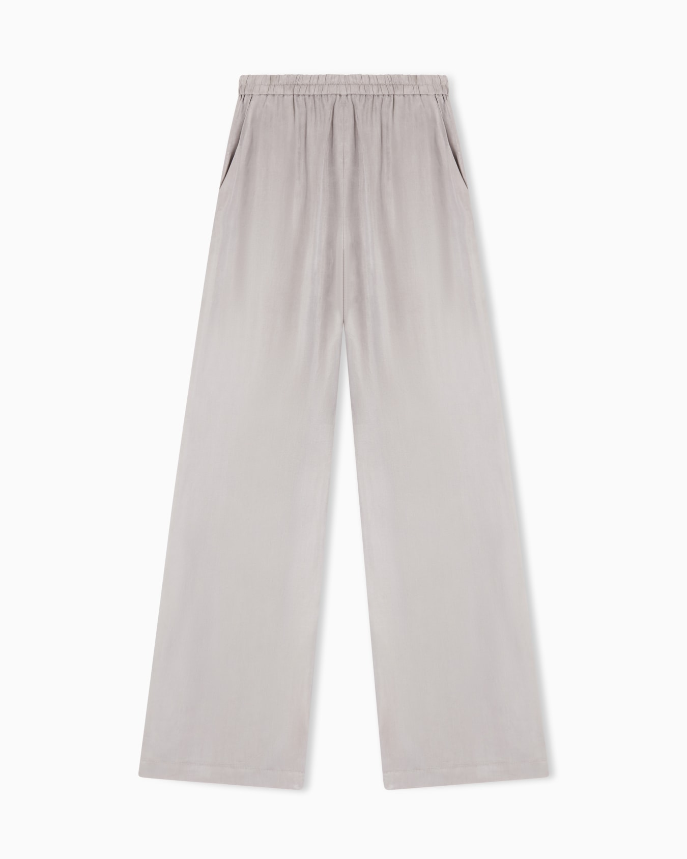 Elasticated-waist trousers in flowing washed Lyocell Slide 0