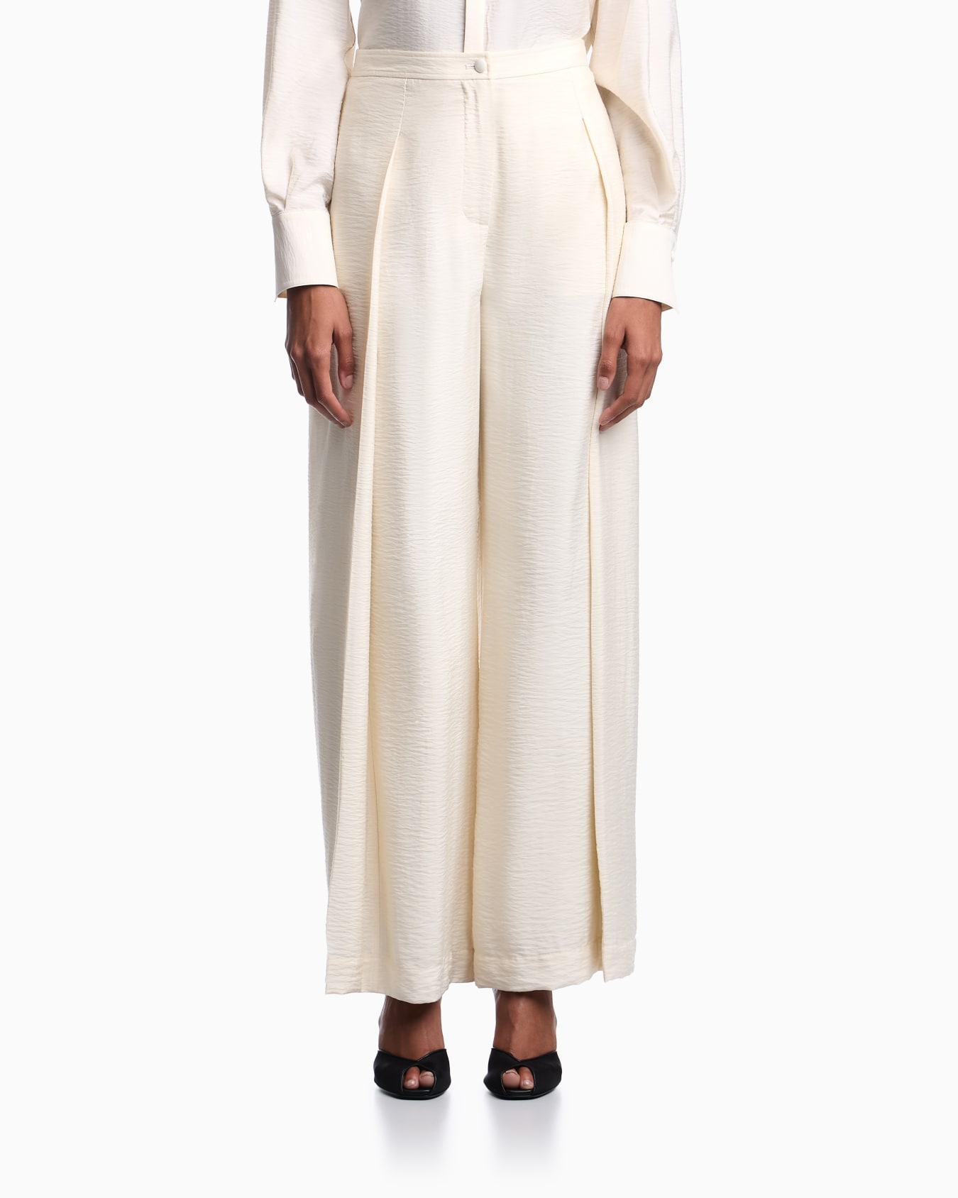 Wide-leg trousers in technical rayon Slide 3