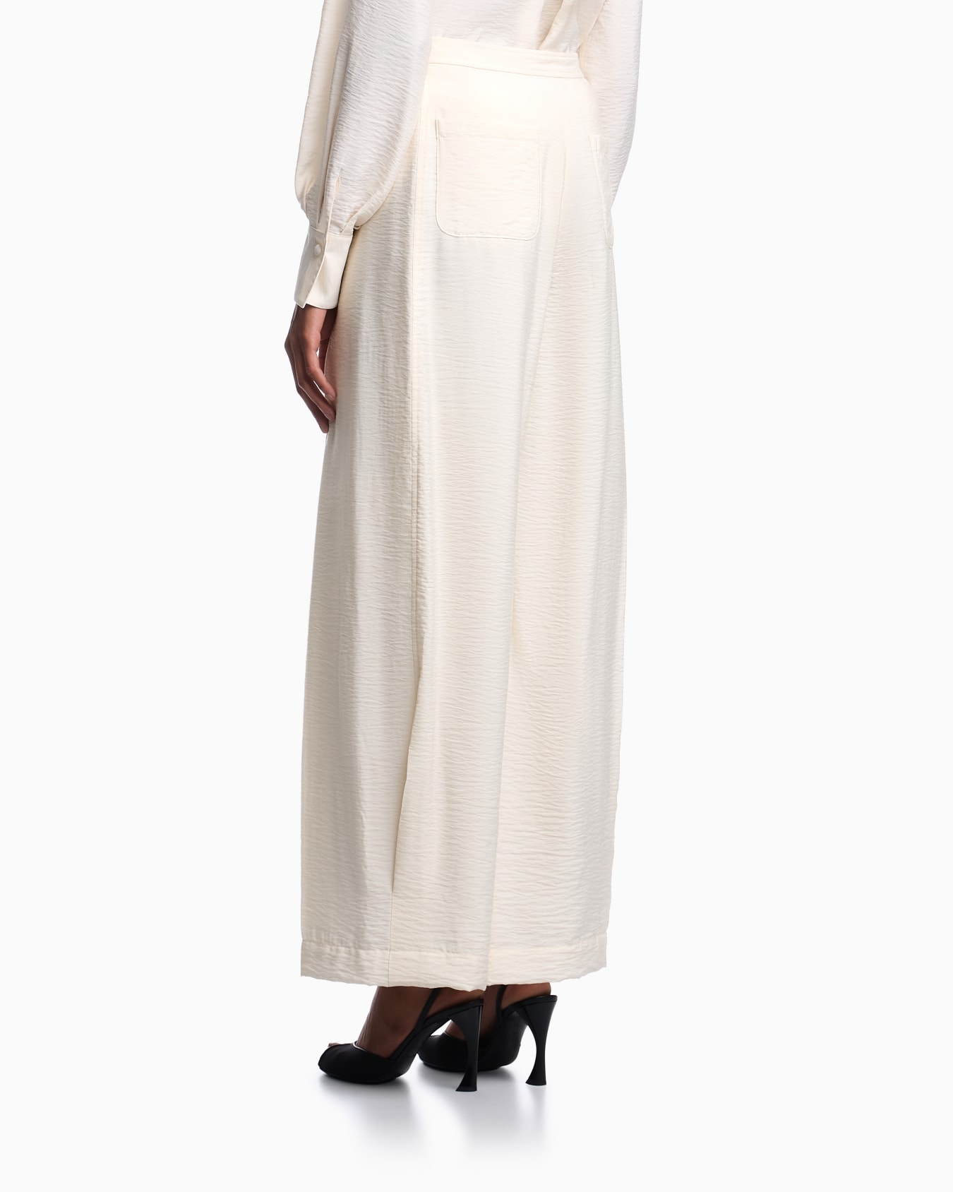 Wide-leg trousers in technical rayon Slide 2